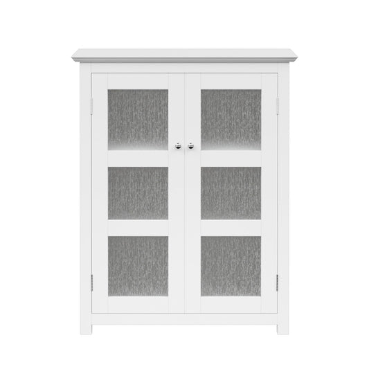 Teamson Home Conner Freestanding Two-Door Floor Storage Cabinet with 2 Adjustable Shelves, White