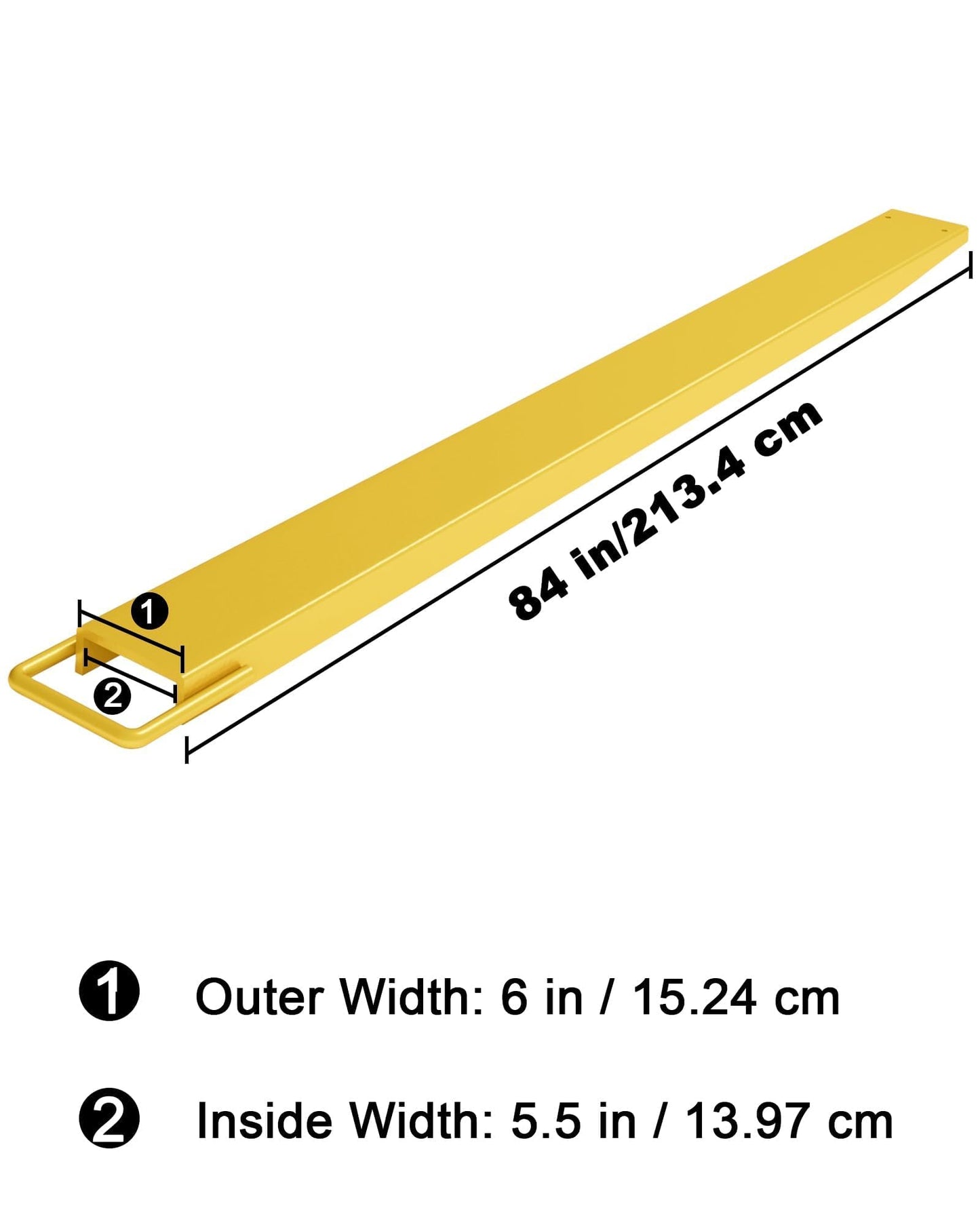 Forklift Extensions - 84 in Length, 5.5 in Width, 4600 LB Capacity Heavy Duty Steel Pallet Fork Extensions, Universal Fit for Most Forklift Trucks, Yellow