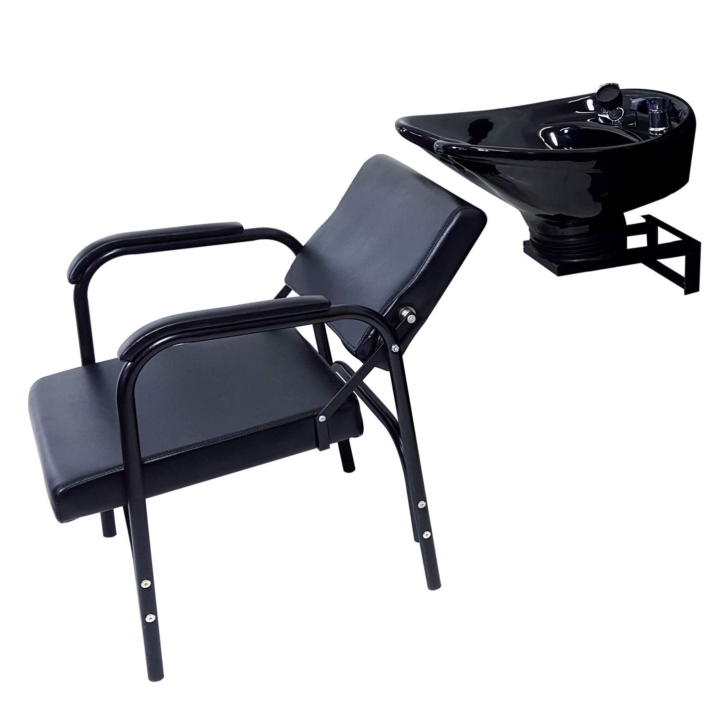 Salon CERAMIC Wall Mounted Tilting Bowl Reclining Shampoo Chair TLC-B07WT-216
