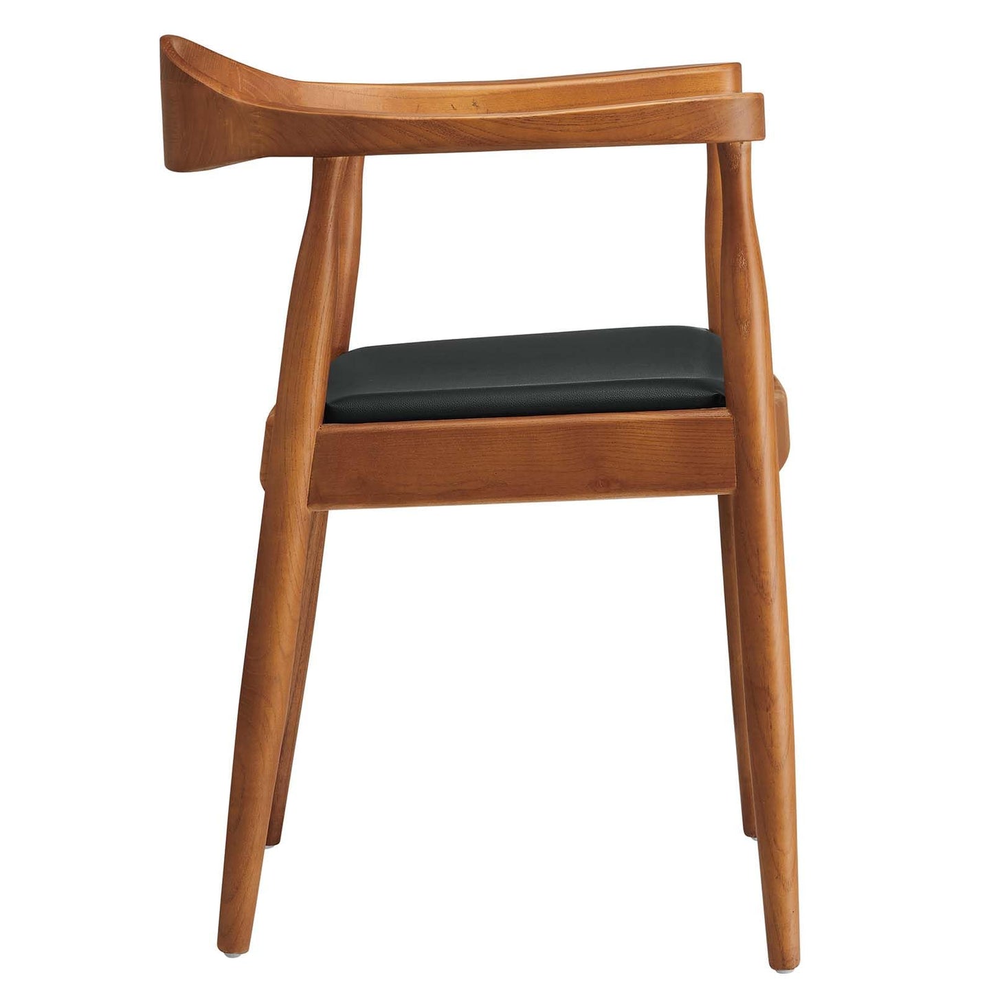 Modway Presidential Mid-Century Modern Faux Leather Upholstered Dining Armchair in Black