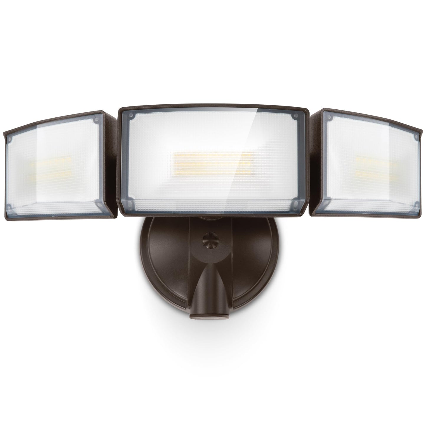 LUTEC 75W LED Flood Light, 8000 Lumens, 3 Adjustable Heads, 5000K Daylight, IP65 Waterproof, 1 Pack, Brown