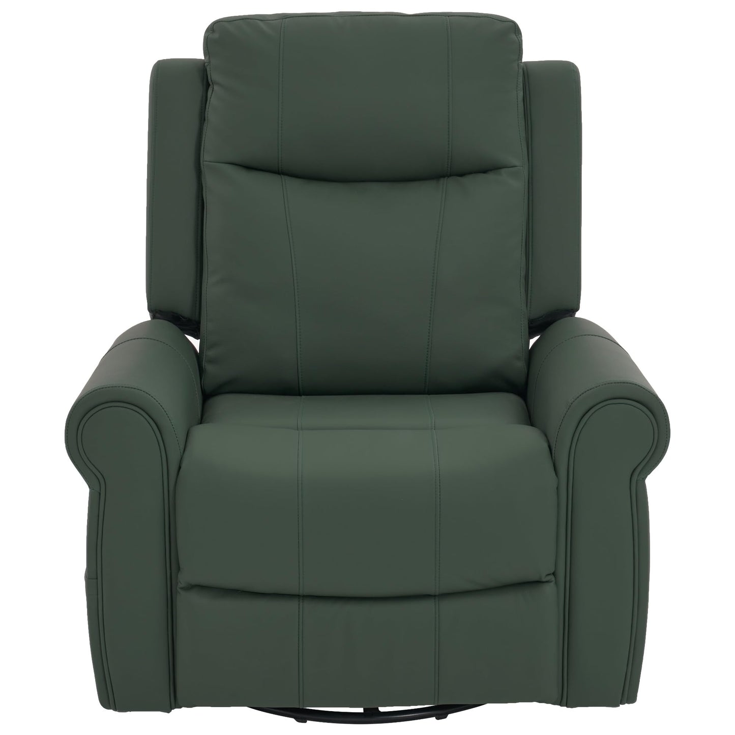 Christopher Knight Home Hayezi 270° Swivel Rocker Recliner, Massage and Heating Chair, PU Leather Living Room Manual Recliner with Dual Reclining Positions & Side Pocket, for Nursery Bedroom, Green