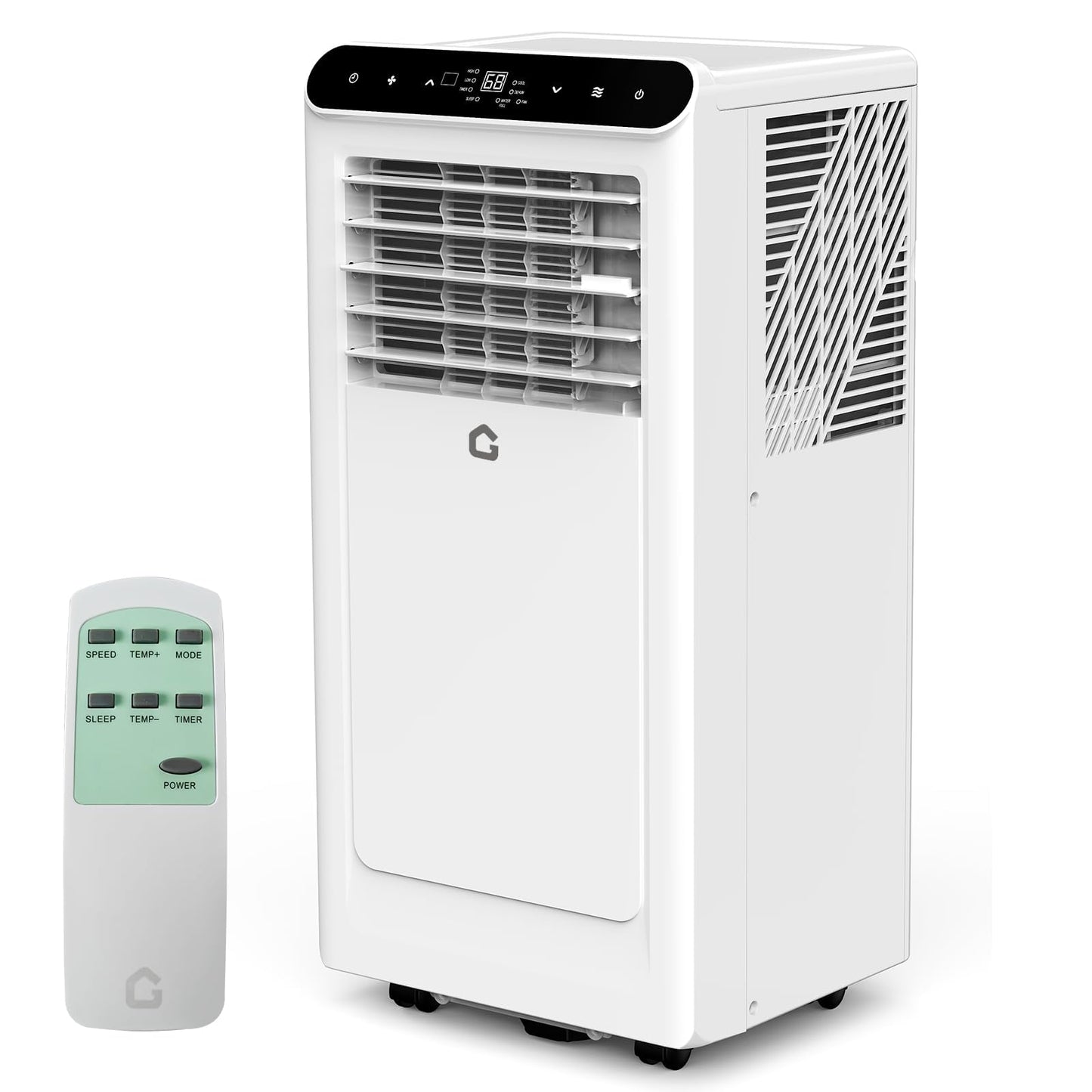Portable Air Conditioners 8000 BTU, Quiet 3 in-1 Portable AC Unit with Remote Control, Dehumidifier and Timer, Energy Efficient Air Conditioner for Home and Office Spaces, White & Black