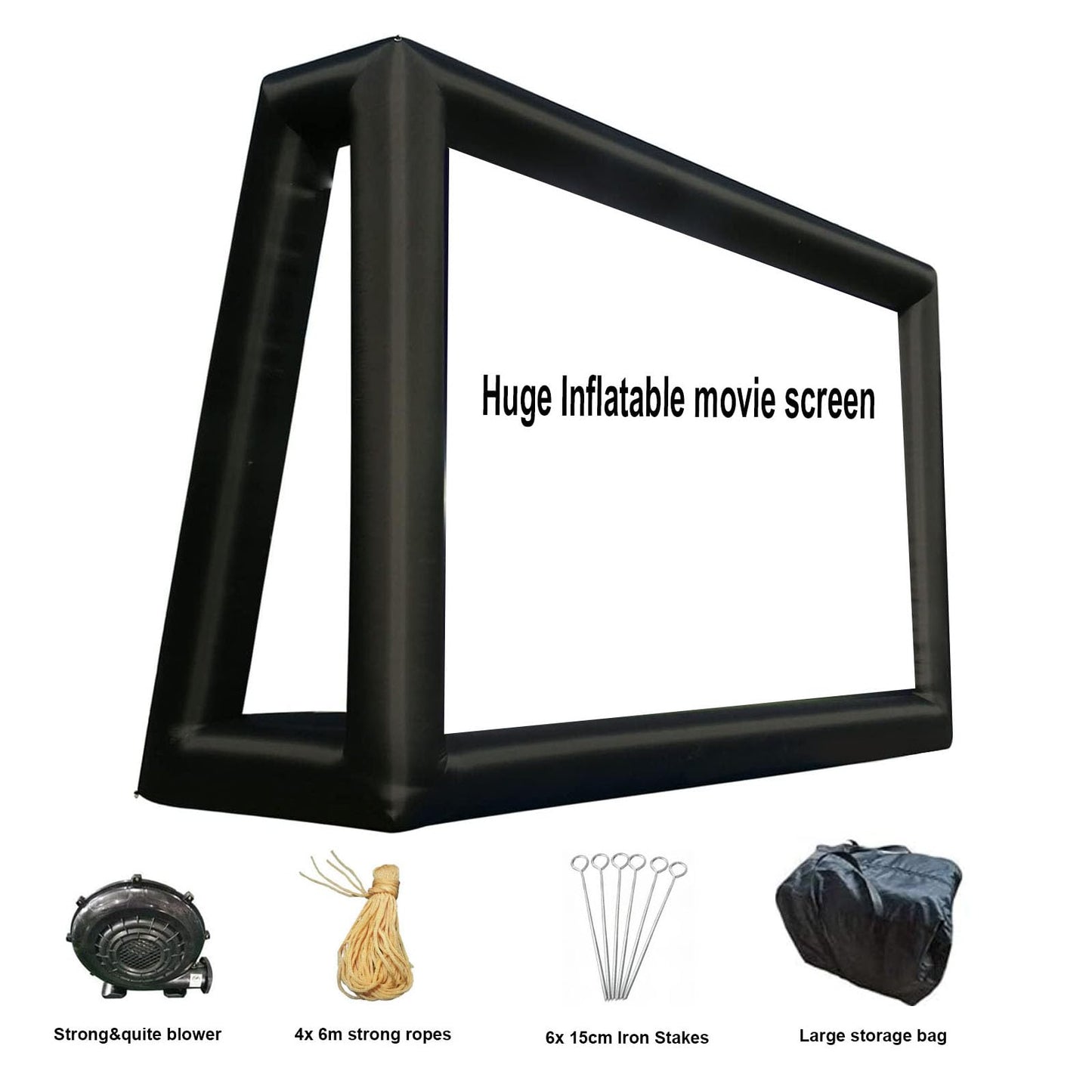 fitnessandfun 33' Huge Inflatable Movie Screen Outdoor Incl Blower - Seamless Front and Rear Projection - Portable Blow Up Projector Screen for Churches, Grand Parties, Backyard Pool Fun(33 feet)