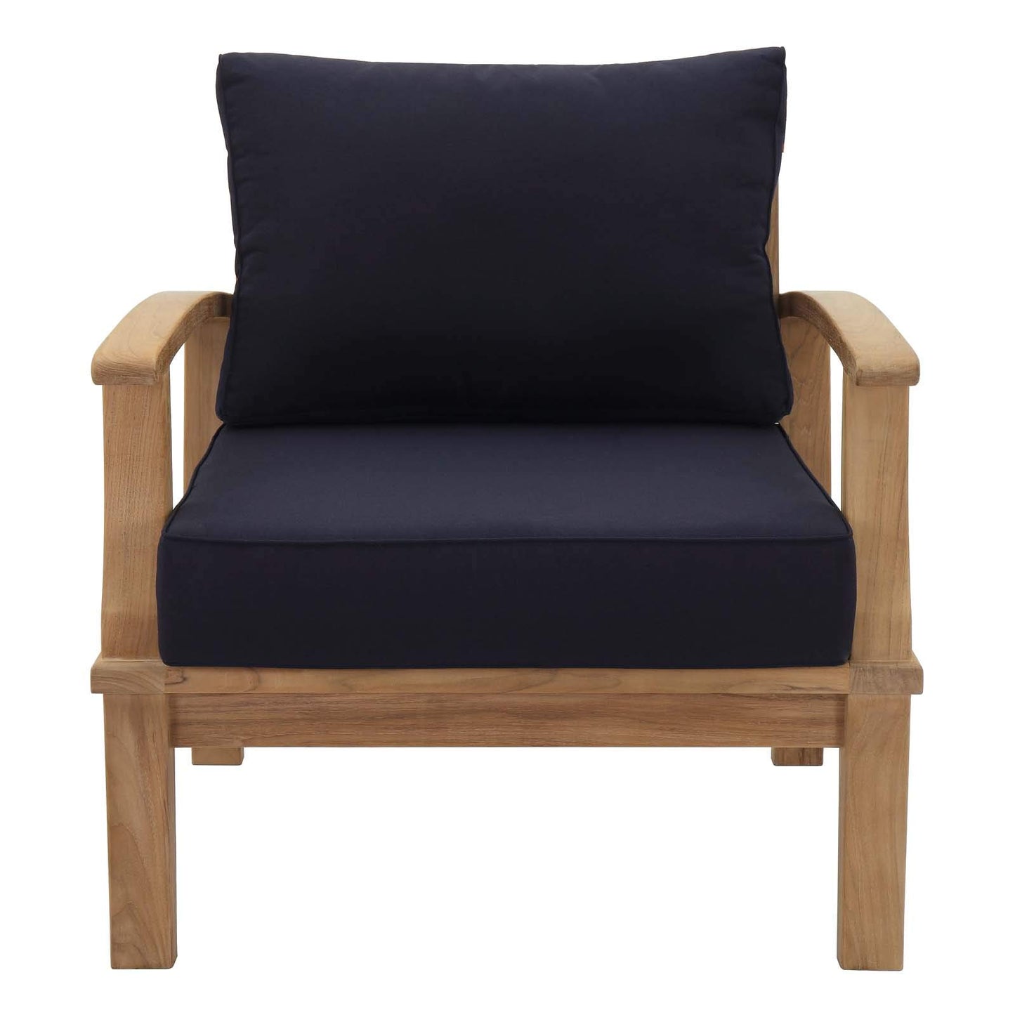Modway EEI-1143-NAT-NAV-SET Marina Premium Grade A Teak Wood Outdoor Patio Armchair, Natural Navy
