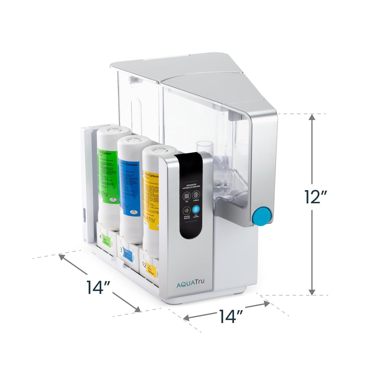 AquaTru Classic Countertop Water Purifier | Certified 4-Stage Reverse Osmosis System Removes 84 Contaminants Including Forever Chemicals, Lead, Fluoride & Microplastics | No Plumbing Required