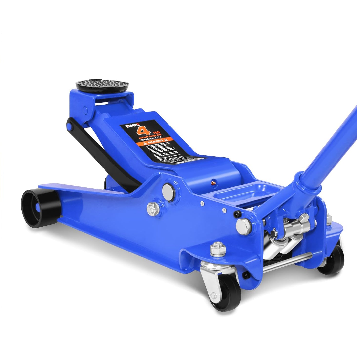 DNA Motoring Low Profile Hydraulic Trolley Service/Floor Jack, 4 Ton (8000 lbs) Capacity, Lifting Range 4.5"-20",Blue,TOOLS-00308
