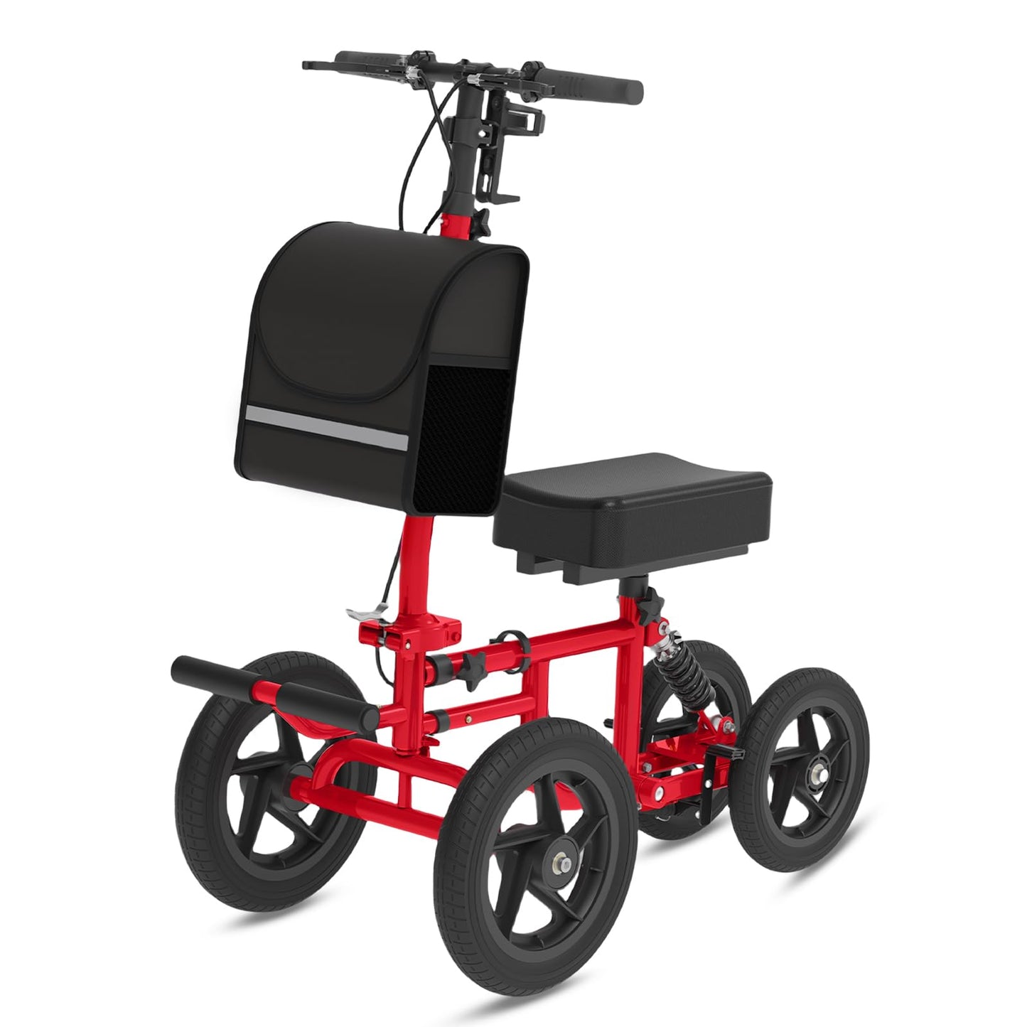 Fvzzin All Terrain Knee Scooter for Adults, Foldable Rolling Knee Scooter with DIY Stickers & Shock Absorber, Steerable Knee Walker for Broken Foot, Ankle Injuries & Surgery, Better Crutch Alternative