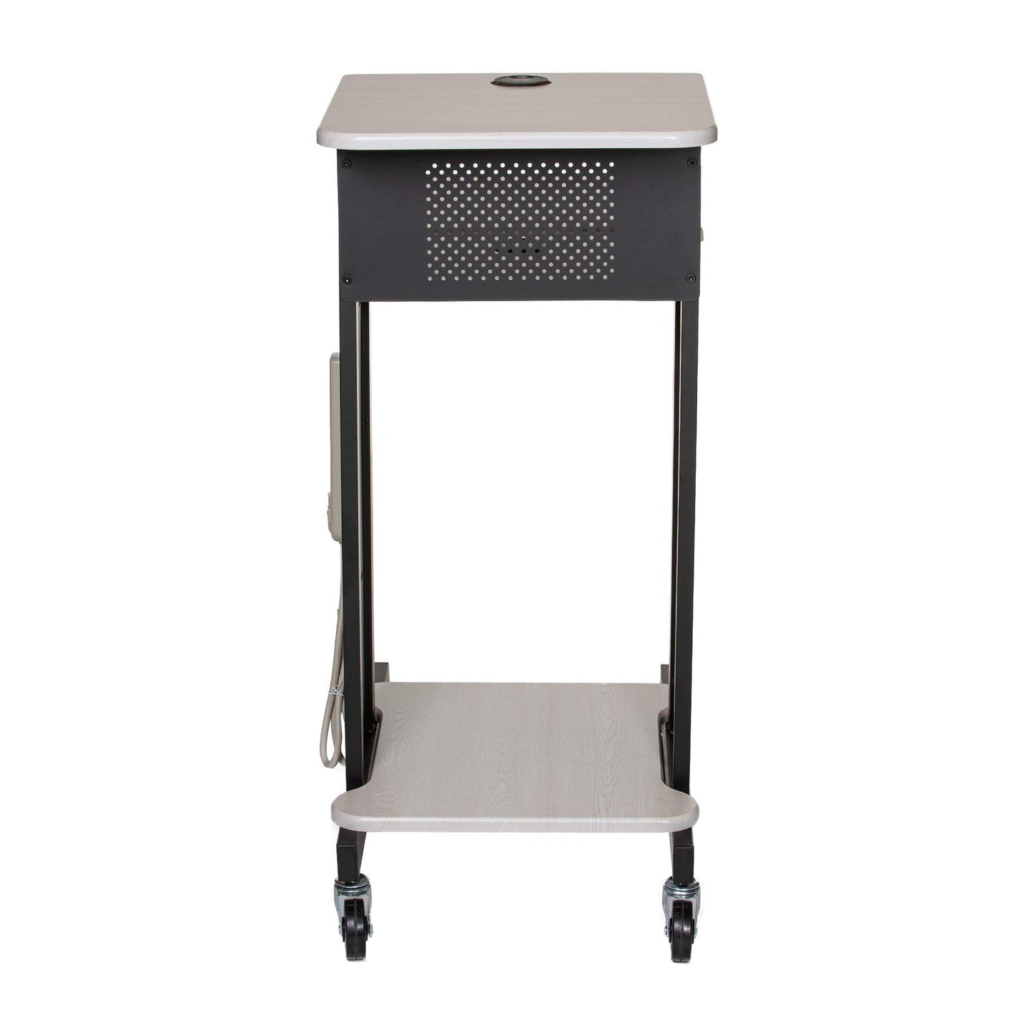 OEF Furnishings Presentation Cart and Stand, OEFPRC200, Steel Frame, Ivory Woodgrain