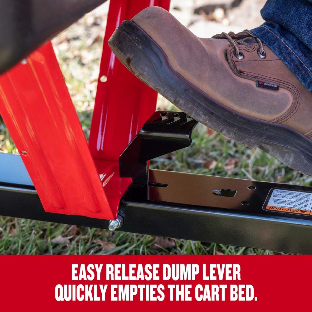 Craftsman Tow Poly Dump Cart for Lawn Tractors and ATVs, 350 lb Load Capacity, 10 Cu Ft Lawn and Garden Utility Trailer