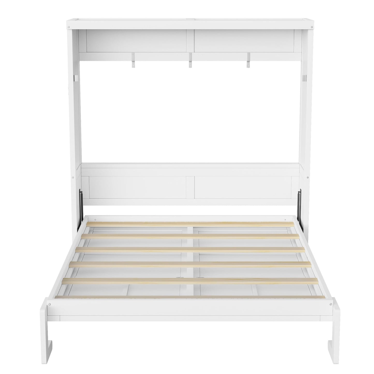 Full Murphy Bed Space-Saving Wall Bed, can be Folded into a Cabinet Bed for Multipurpose Guest Room or Home Office, White