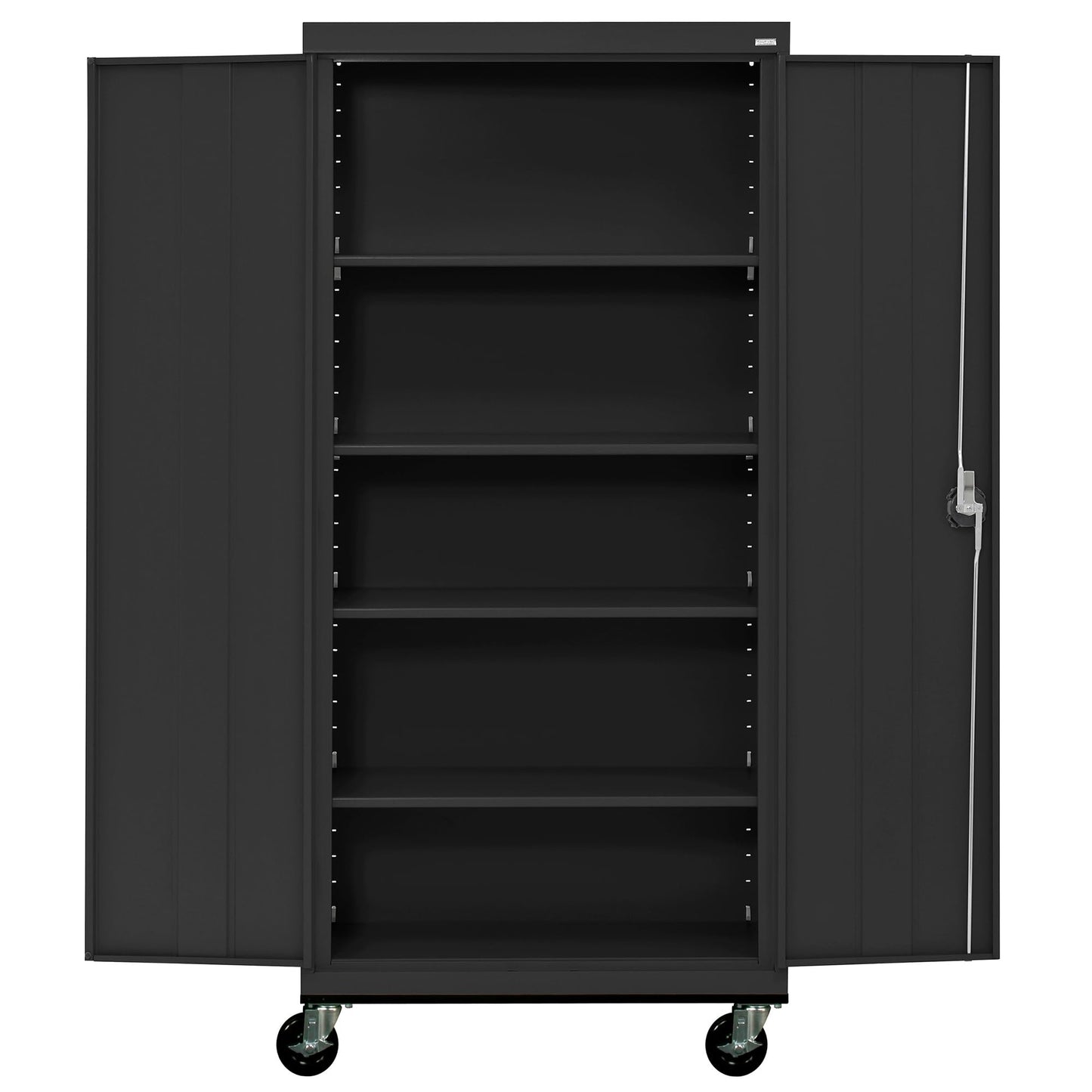 Sandusky Lee TA4R362472-09 Transport Series Mobile Storage Cabinet with Wheels, Adjustable Shelves, 230lb Capacity, 24" Depth x 36" Width x 78" Height, Black