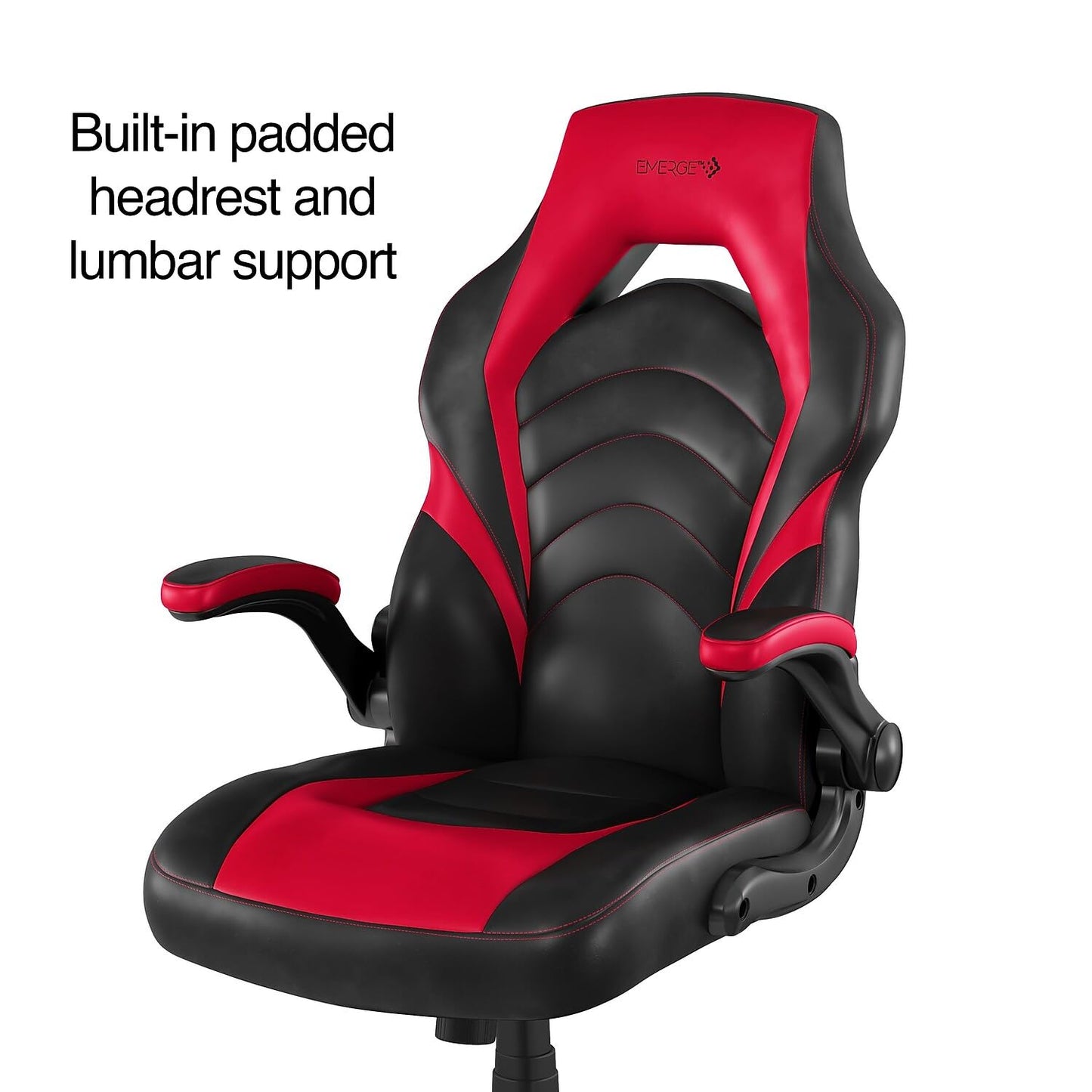 STAPLES Emerge Vortex Gaming Chair, Ergonomic, Adjustable Height, Swivel, Black