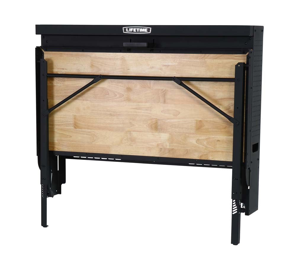 LIFETIME Products Wall Mounted Work Table, 4', Wood Varnish (80421)