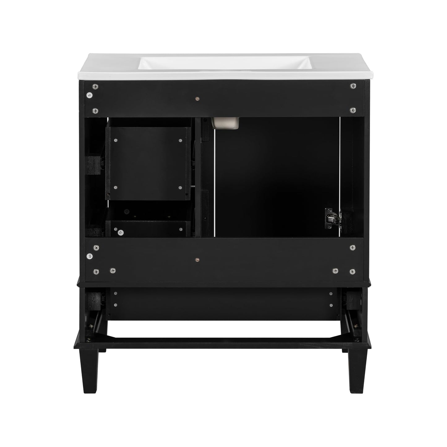 Merax 30" Black Bathroom Vanity with Sink Combo Set, Modern Storage Cabinet with a Soft Closing Door and 3 Drawers