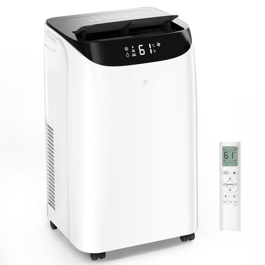 12000 BTU Portable Air Conditioners, Cools Up to 500 Sq.Ft, Free standing AC Unit, Cooling, Dehumidifier, Fan, Sleep Mode, Remote Control & Installation Kit, White