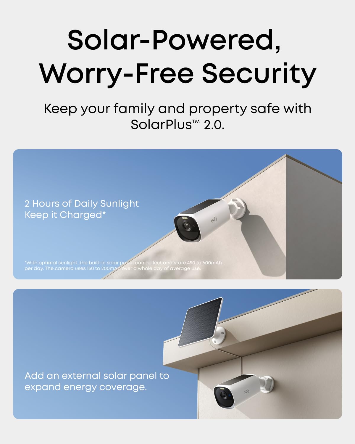 eufy Security eufyCam E40 4-Cam Kit, Solar Security Camera, 2K MaxColor Night Vision with Integrated Solar Panel, Built-in 16GB Local Storage, No Monthly Fee, Easy Set-up, IP66