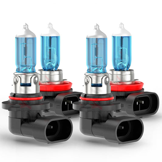 SYJIIP Halogen Headlight Bulbs 9005 H11, 6000K White, 300% Brightness, 4-Pack for Chevy Traverse 2009-2012
