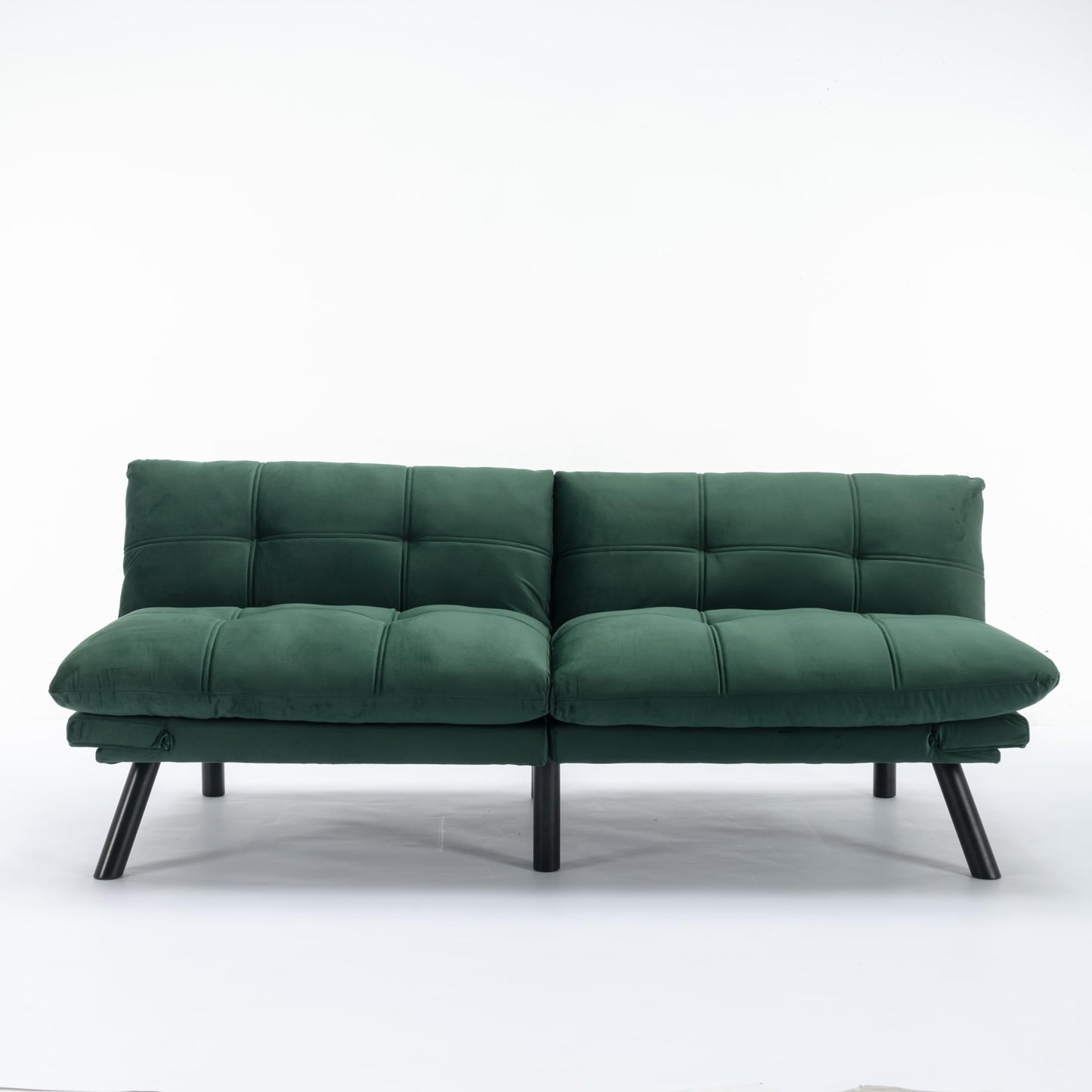GDFStudio Hayezc Loveseat Sofa, Convertible Sofa Bed, 2-in-1 Folding Modern Futon with Adjustable Armrest & Backrest, 800lbs Capacity Small Apartment Sleeper for Living Room, Office, Emerald Green
