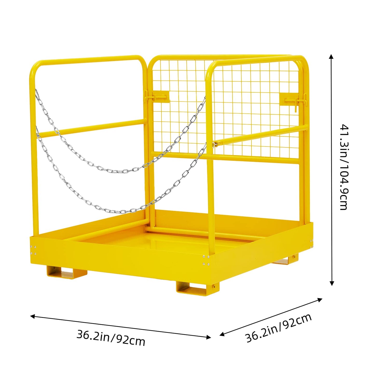 Towallmark Forklift Safety Cage 36"x36" for 1 or 2 People, Forklift Man Basket 1200 Lbs, Foldable Forklift Work Platform for Changing Lights, Painting, Roof Repair, Tree Service