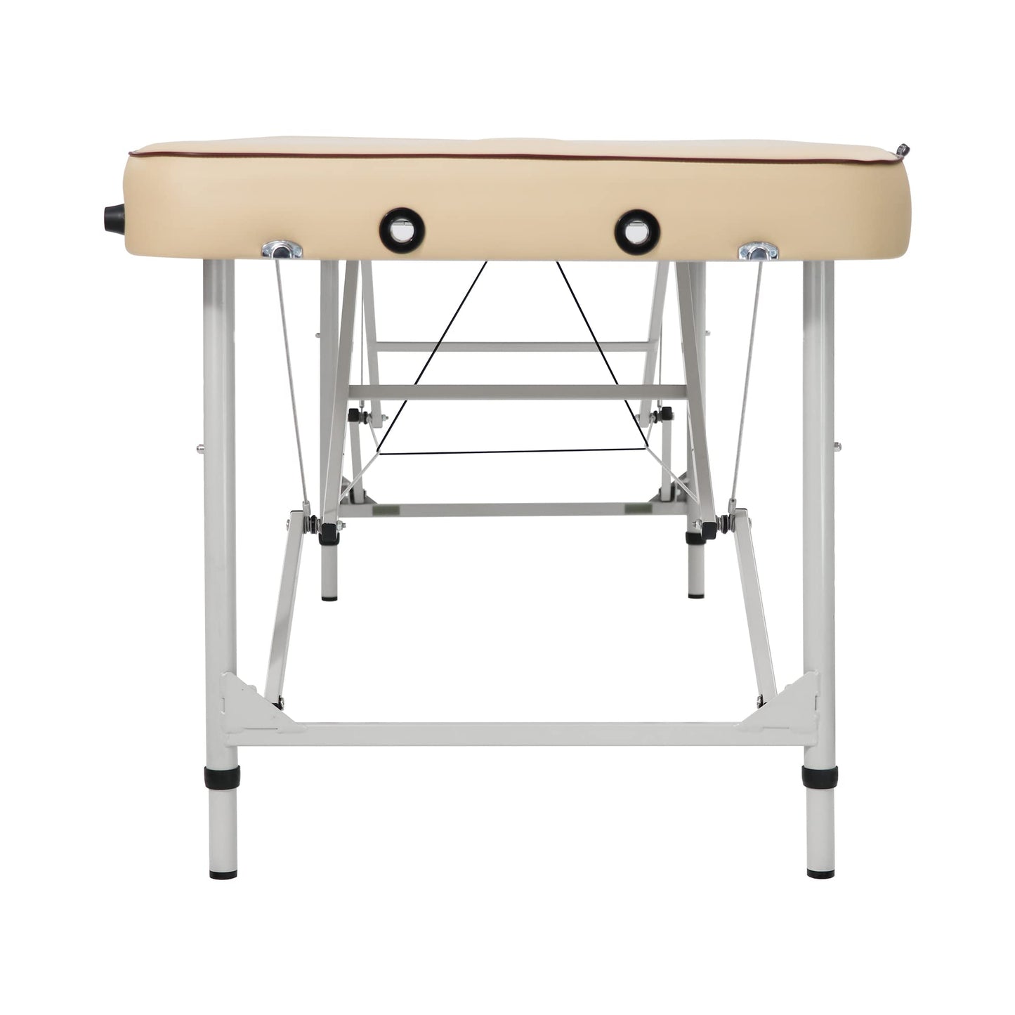 Master Massage 28” Breeze Lightweight Aluminum Portable Massage Table Package, Adjustable Height, Folding Spa Bed, Cream Upholstery, Professional Therapy Table for Travel, Events, and Home Use