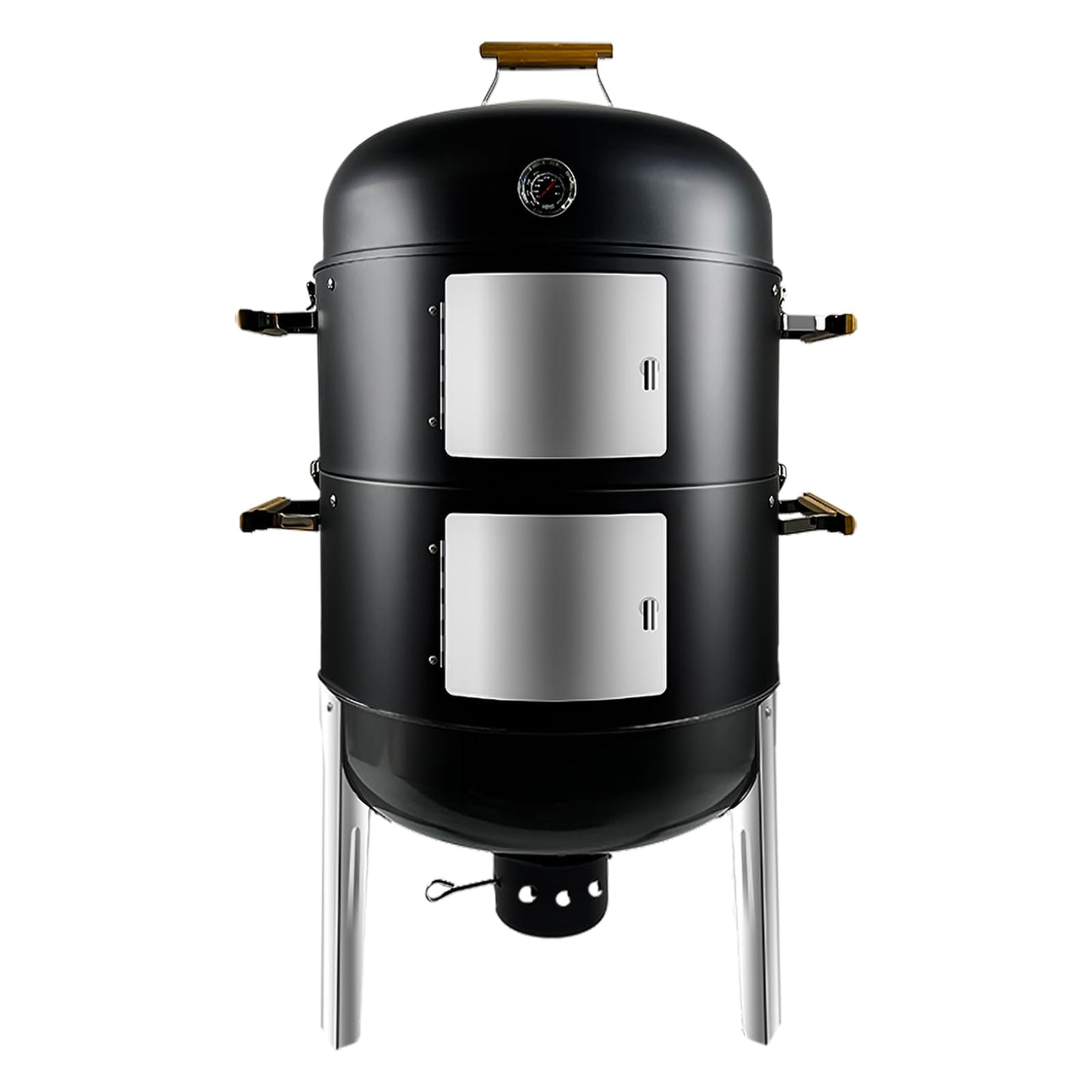 Realcook Vertical Charcoal Smoker Grills: Premium 20.5 Inch BBQ Meat Smokers - Barbecue Charcoal Grill Smoker Combo for Outdoor Cooking Patio Backyard Picnic Party Grilling