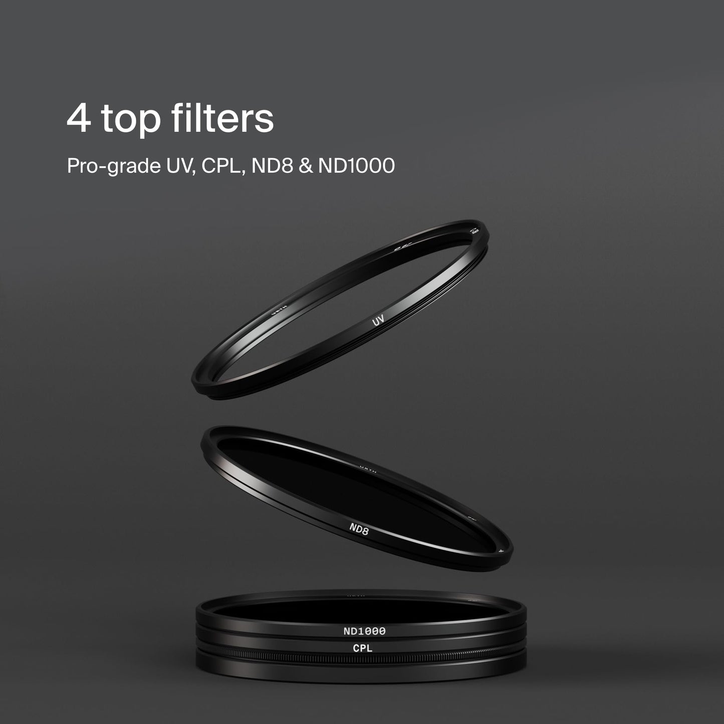 Urth 77mm 4-in-1 Magnetic Essentials Lens Filter Kit (Plus) — UV, CPL, Neutral Density ND8, ND1000, Nano-Coated HD Optical Glass, Camera Filters