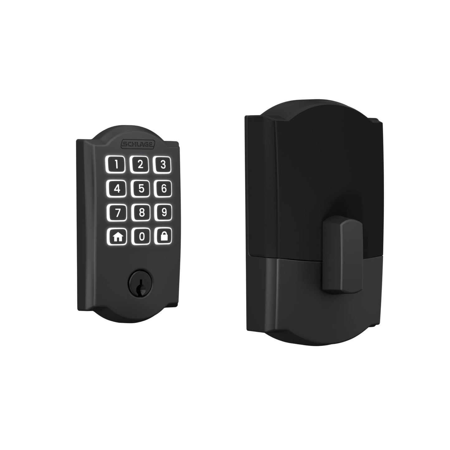 Schlage Arrive Smart Wi‑Fi Deadbolt Lock with Keypad, Keyless Entry Front Door Lock, App Control, Alexa and Google Home Compatible, Matte Black, BE459WB CAM 622