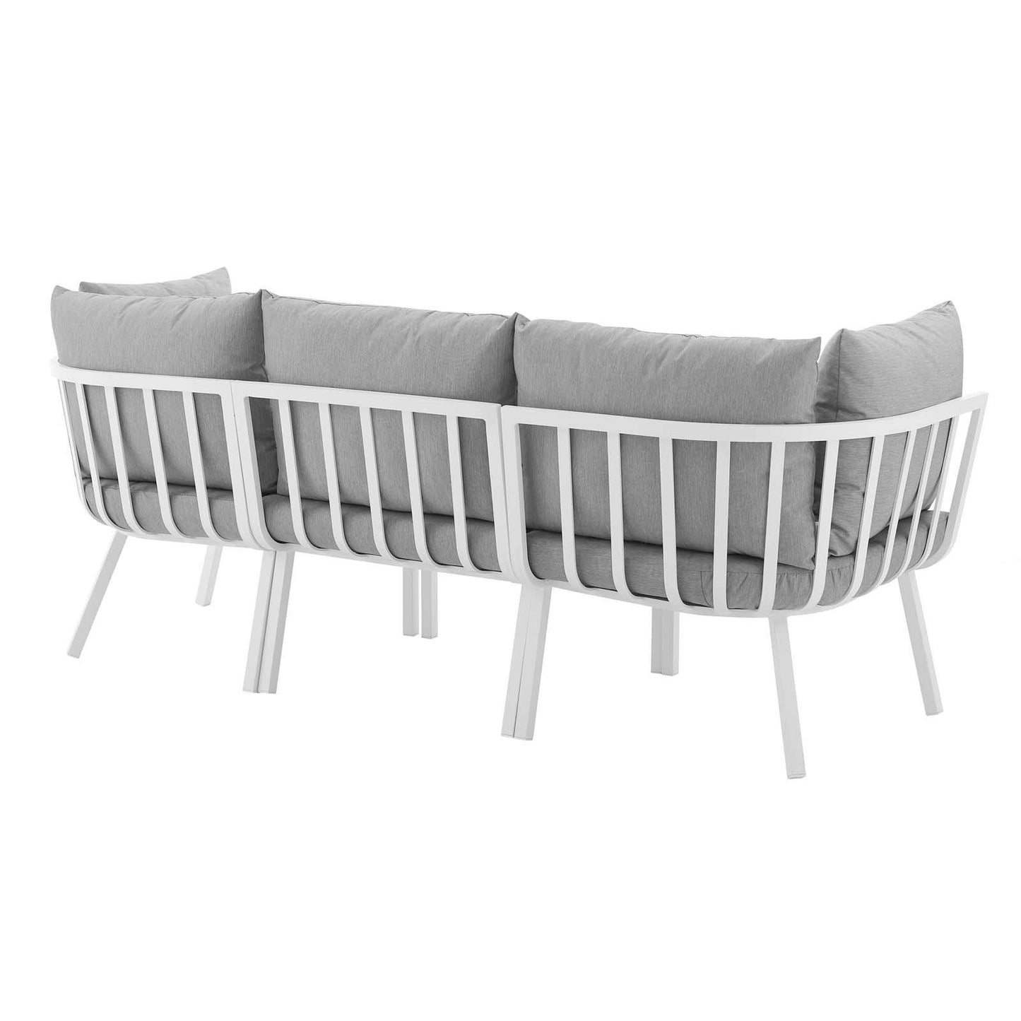 Modway Riverside Outdoor Furniture, 3-Piece Set, White Gray