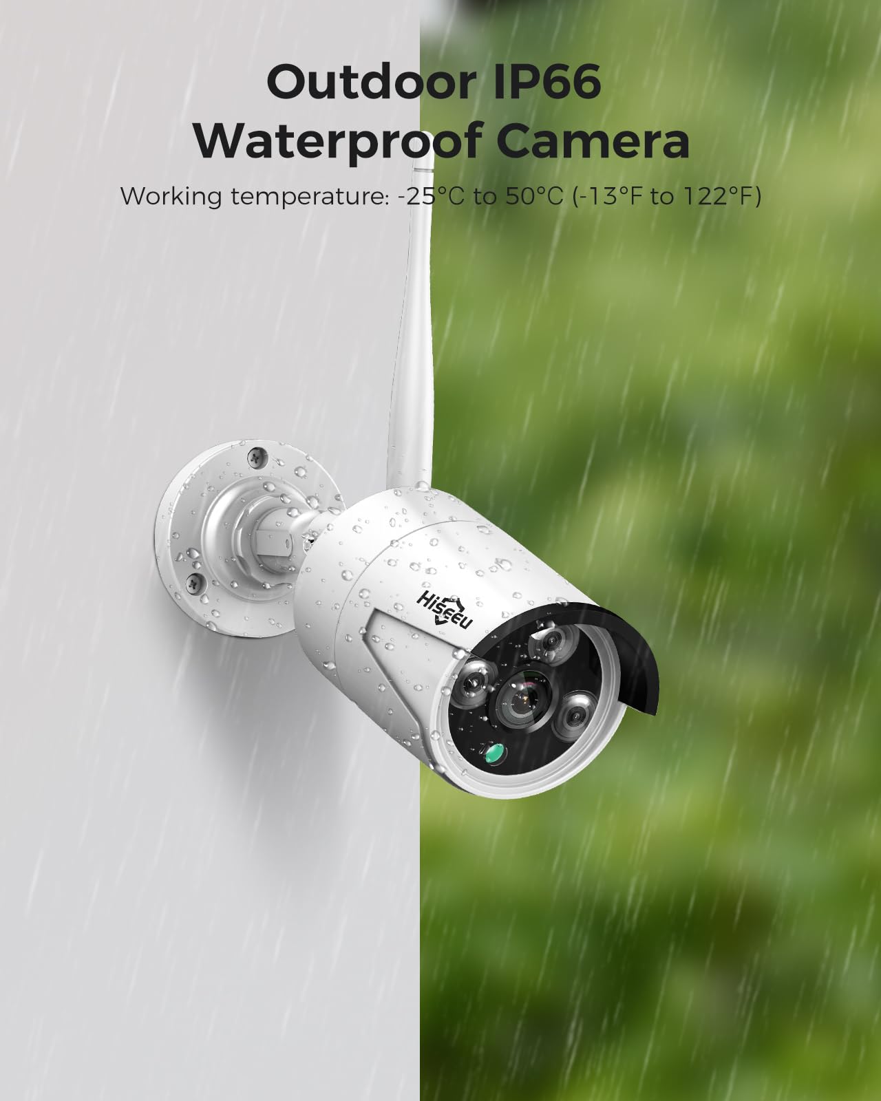[100ft] Hiseeu Wireless WiFi Security Camera System, Wired Plug-in Powered, Expandable 16CH 4K NVR, 4Pcs 3MP Night Vision Cameras Home Surveillance Outdoor, Motion Detection, 1TB HDD, One-Way Audio