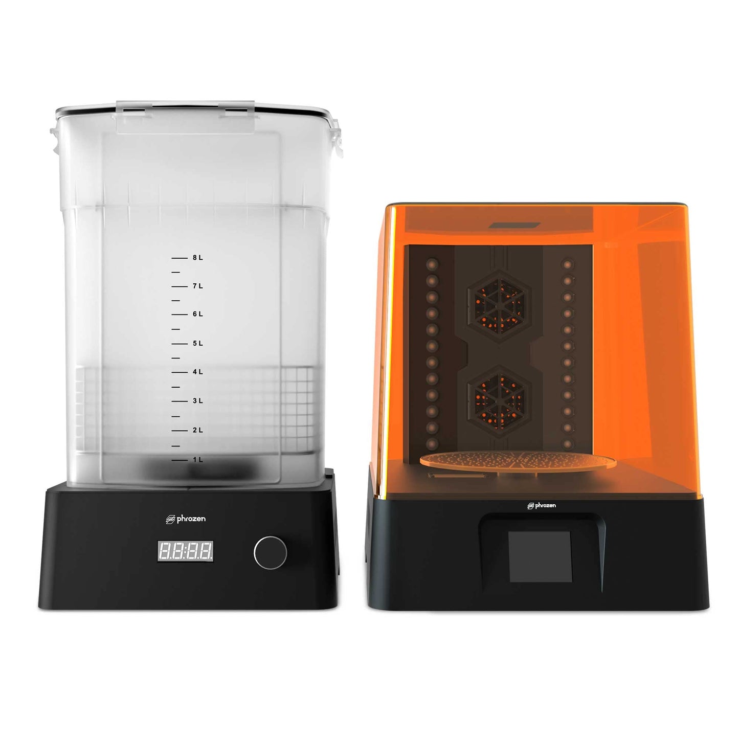 phrozen Wash & Cure Kit, Resin Wash Station + UV Cure & Dry Station, Fast Fan Drying, 405nm High‑Power UV, Fits Up To 10.3" Build Plates, One‑Stop Post‑Processing
