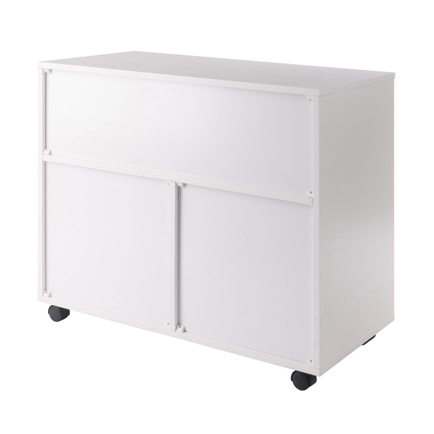 Winsome Halifax Mobile Storage Cabinet with 1 Door & 5 Drawers in White, Stylish & Functional Home Storage Cabinet for Filing, Kitchen Organization, Moveable Furniture for Office, Dorms, Apartments