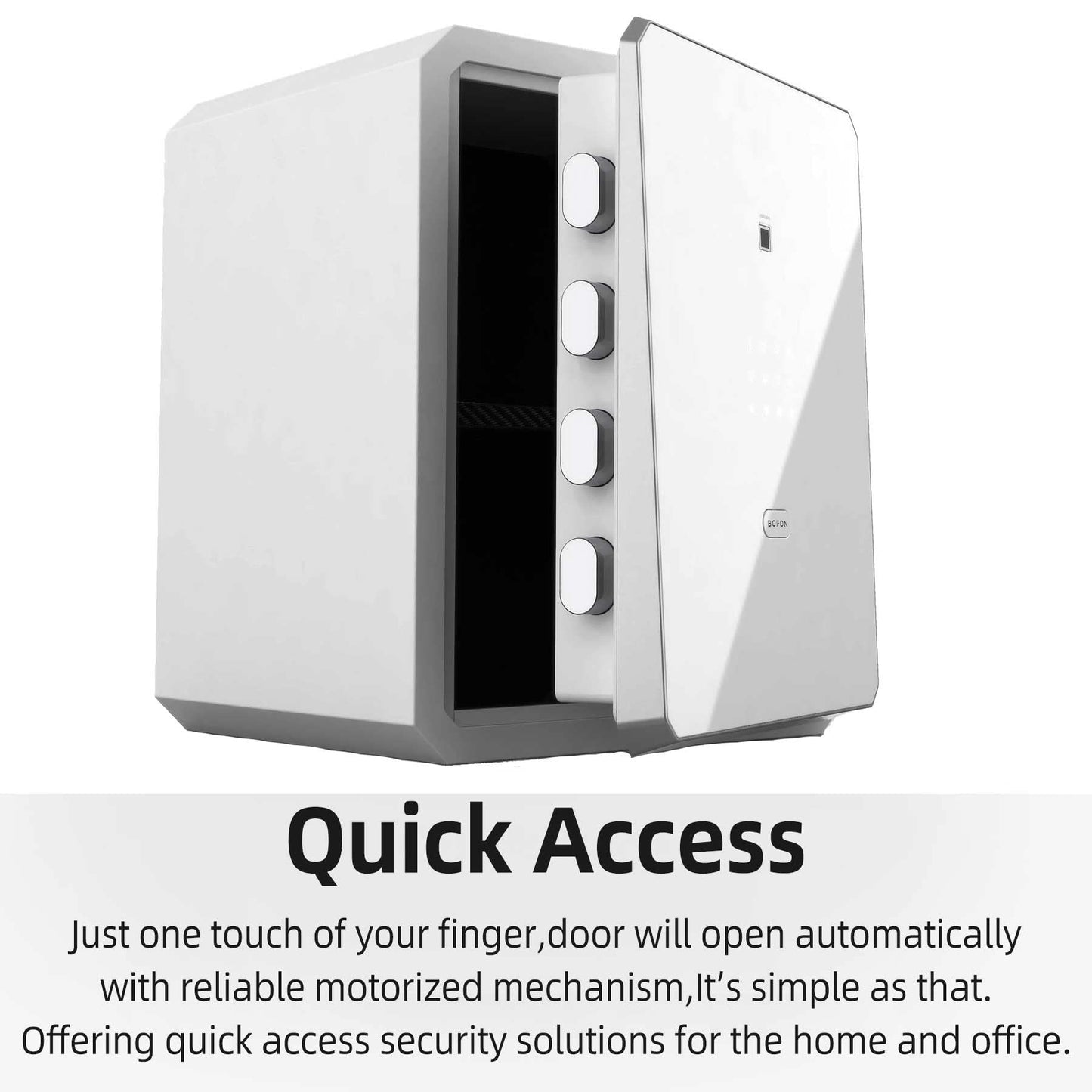 BOFON Fingerprint Password Safe Box with Key, Cabinets for Home Offcie,Lock Box,Security Box,Biometric safe,W-series 2.1Cubic feet BOFON