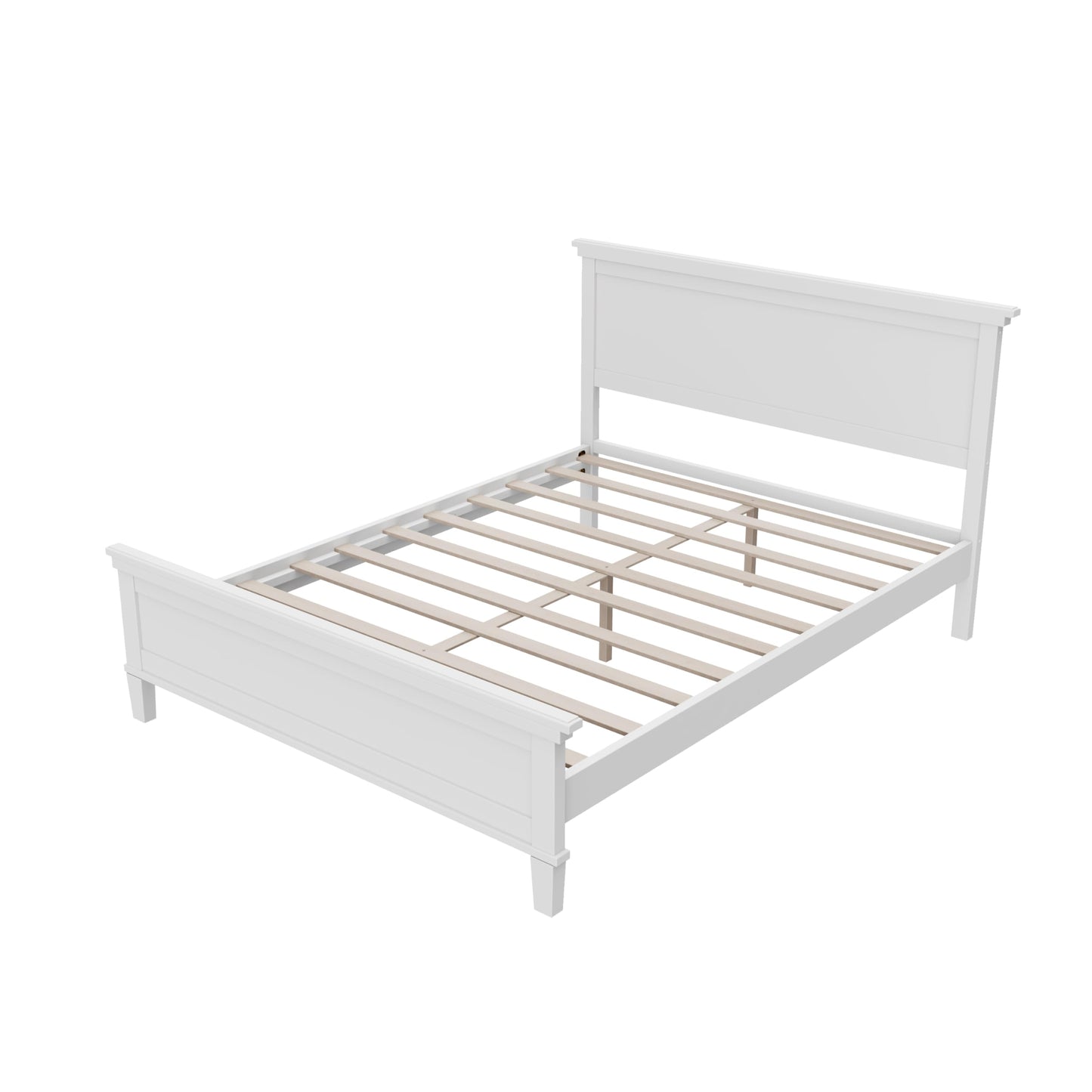 Merax Full Size Platform Bed Frame with Headboard, Solid Wood Bed Frame, Mid-Century Modern Farmhouse Bed with Wood Slat Support, No Box Spring Needed, Under-Bed Storage
