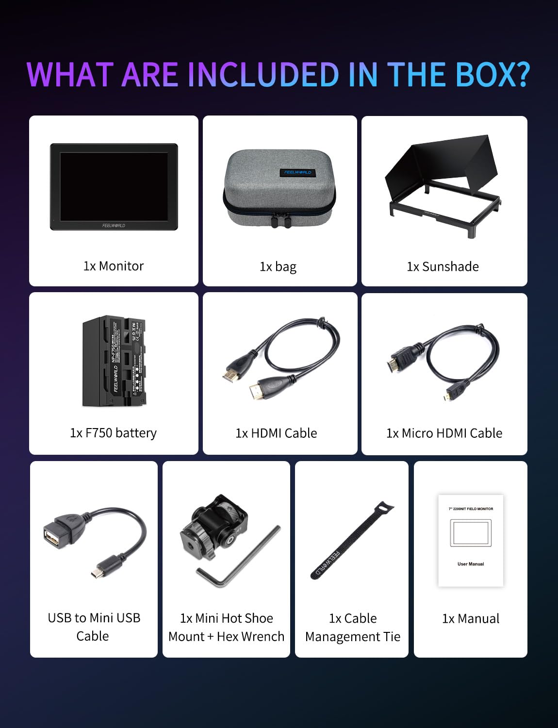 FEELWORLD T7SPRO 3G-SDI 2000Nit Aluminium Camera Field Monitor 7 Inch 1920x1200 IPS DLSR Video Monitor with 4K HDMI in/Out 3D LUTs Waveform 9:16 Marker F750 4400mAh Battery Hot Shoe Mount and Bag