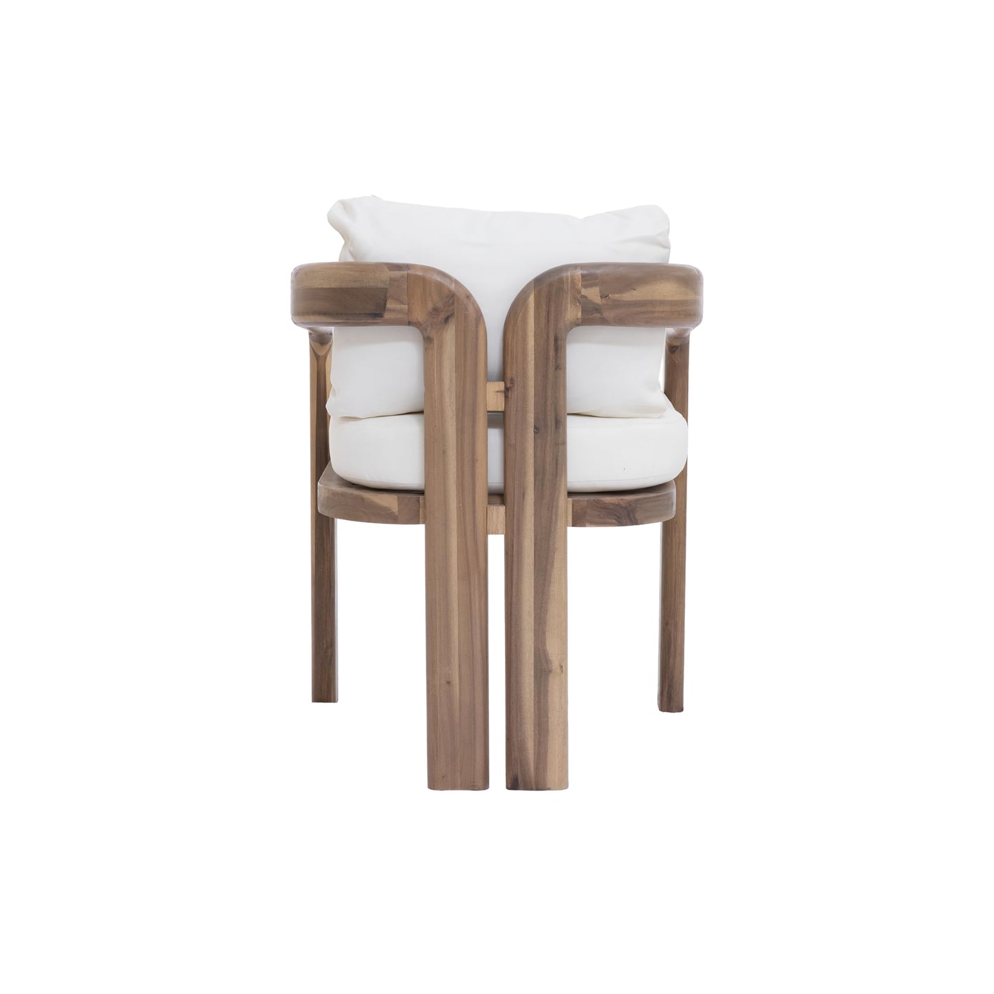 Merax Patio Outdoor Acacia Wood 7 Piece Dinning Set- 70 Inch Large Oval Outdoor Dining Table, 6 Pcs Dining Chairs with Cushions for Backyard, Lawn, Balcony, Light Teak + Natural
