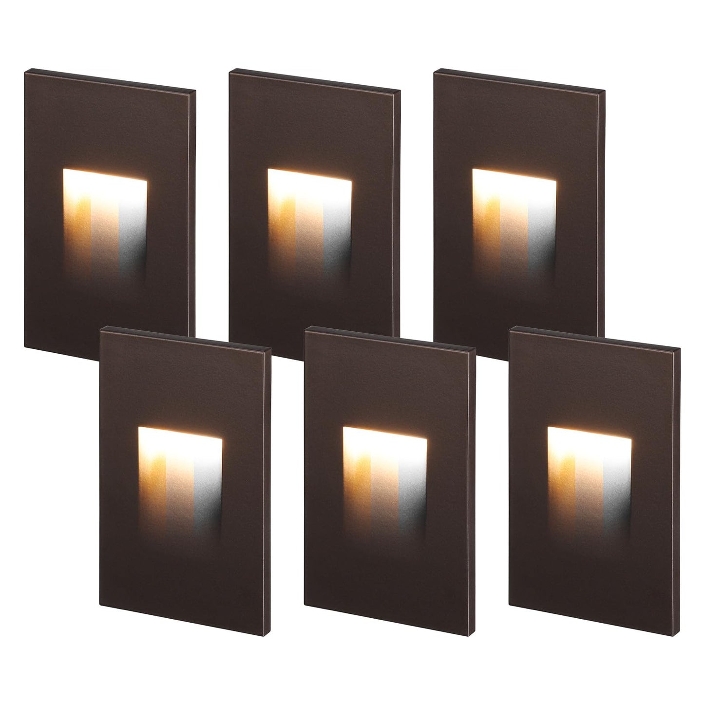 LEONLITE LED Step Lights, Dimmable 3.5W, 110lm, Aluminum, 3000K Warm White, 2.88 Inch, Bronze, Pack of