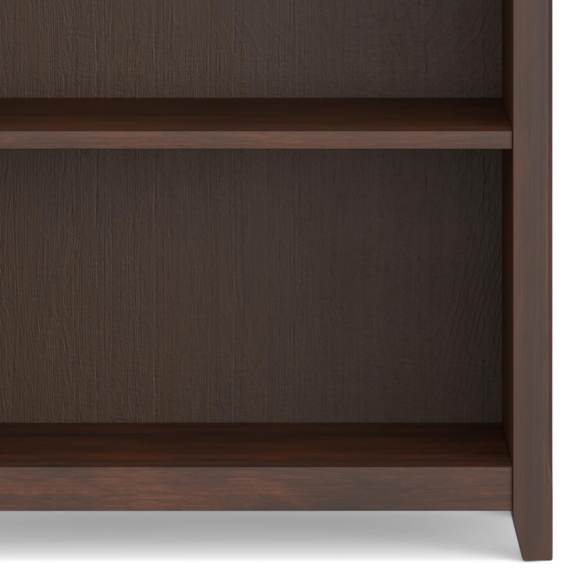 SIMPLIHOME Amherst Bookcase - 70 inch Tall 5-Shelf Solid Wood Bookshelf in Russet Brown, Transitional Storage for Living Room, Study Room or Office with Adjustable Shelves and Tapered Legs
