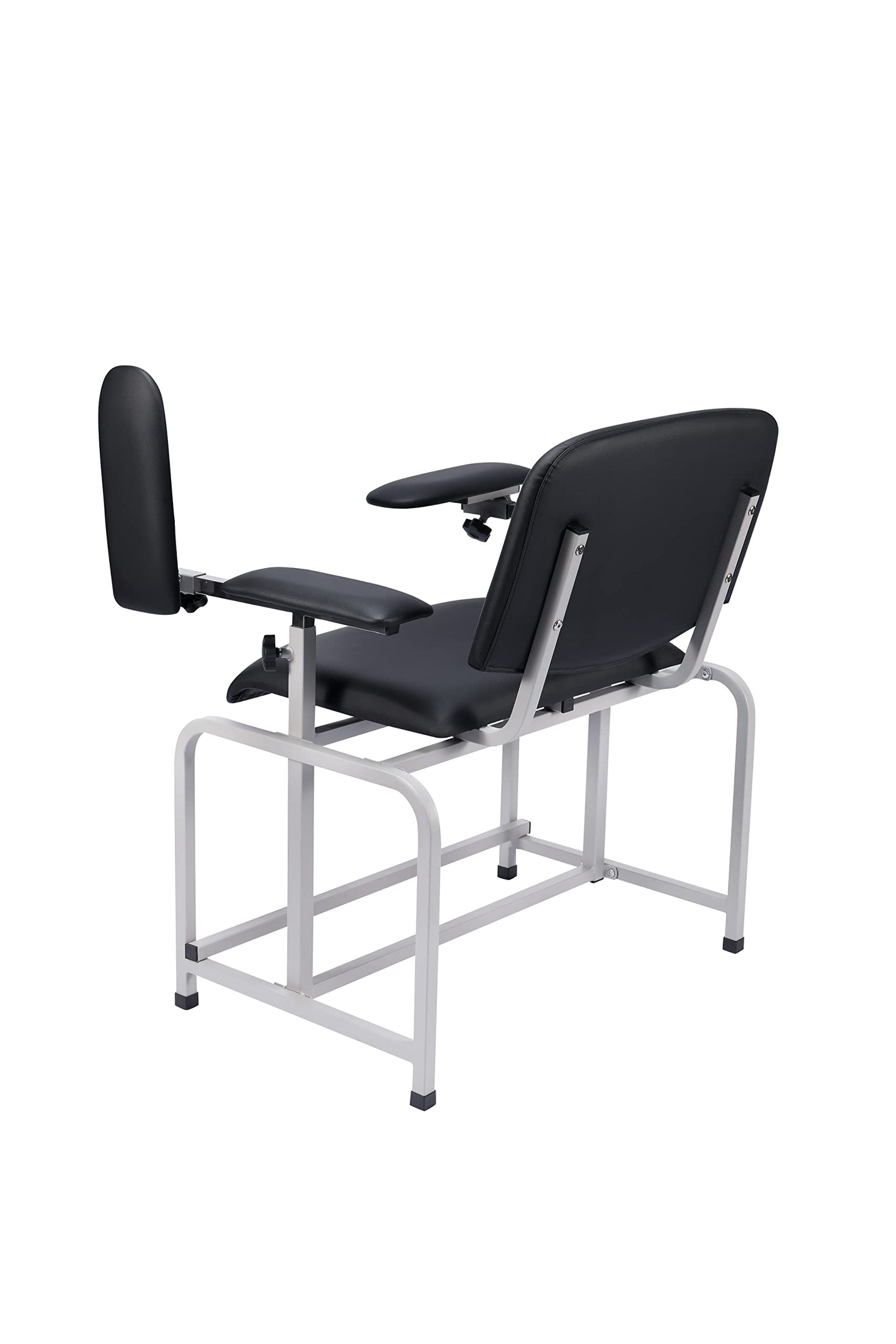 VivaComfort Black 500 lbs Weight Capacity Bariatric Wide Padded Blood Drawing Chair, Phlebotomy Chair with Adjustable Armrest, 35" H x 18" L x 29"W, Blood Draw Chair, Medical Chair