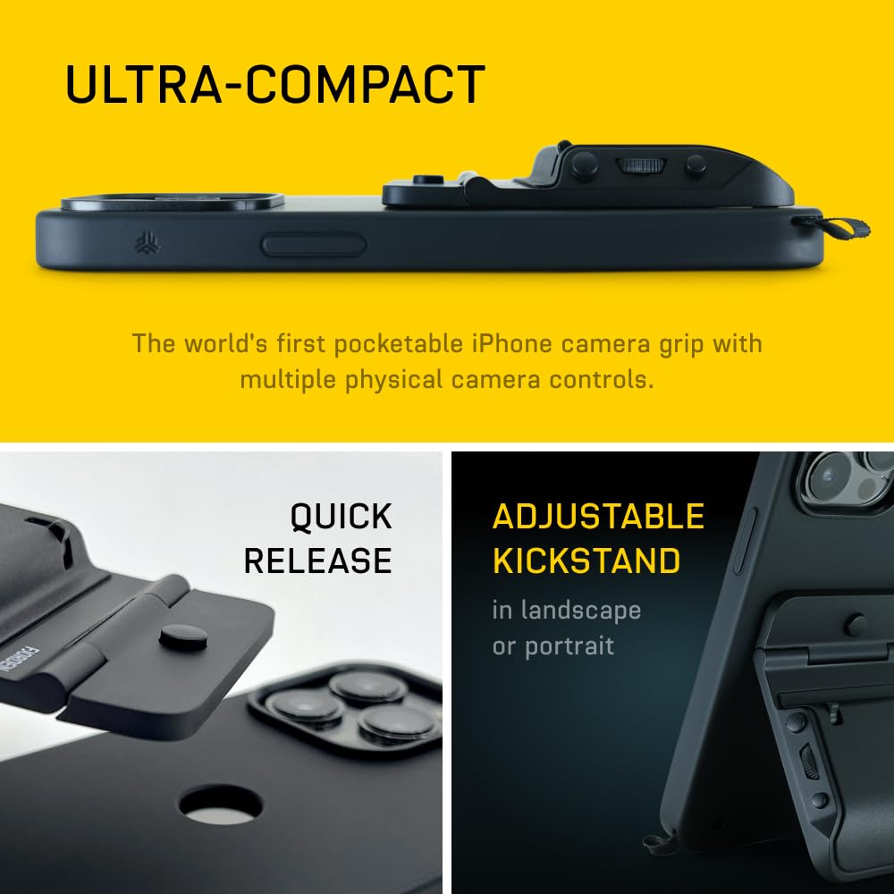FJORDEN Ultimate Bundle for iPhone 15 Pro - Includes Fjorden Case, Black Rope Strap, and MagSafe Compatible Adapter (Medium) - Shoot Like A Pro with Your iPhone
