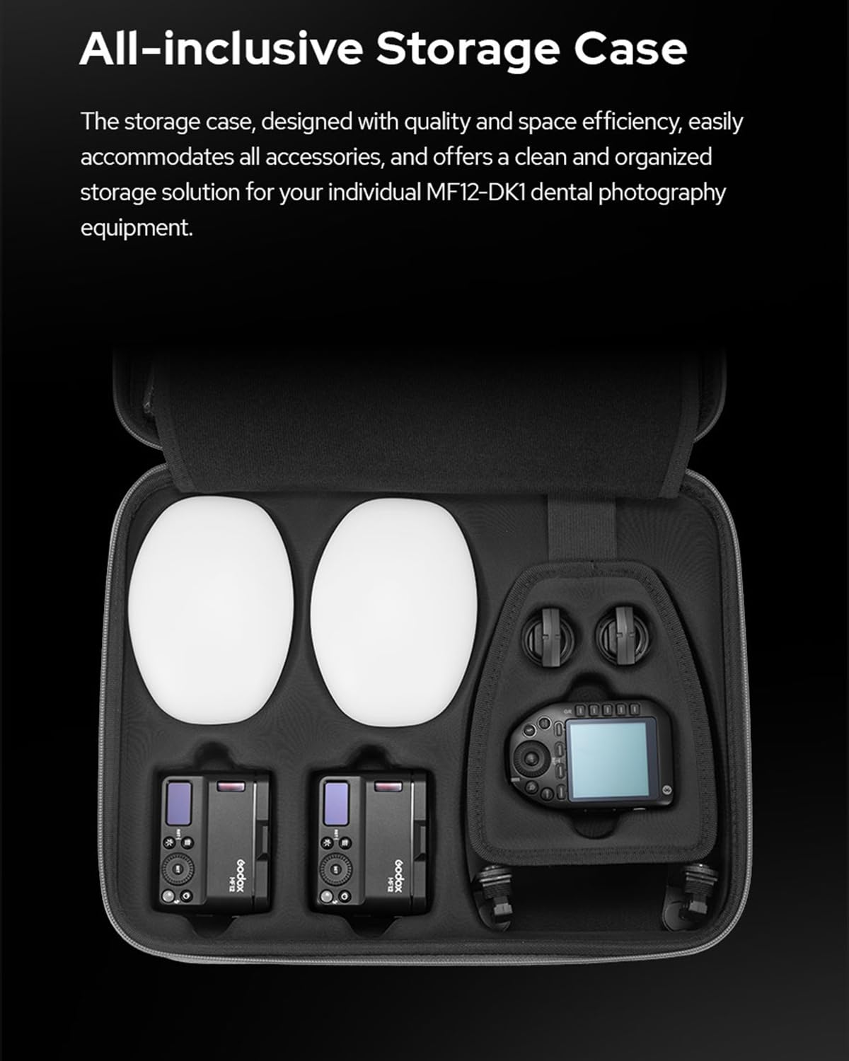 Godox MF12 Compact Camera Flash Set for Dental Flash System, MF12-DK1 Dental Macro Flash Speedlite 2-Light Kit with XproiiS+ for Sony Cameras A6400, A7M4, A7R5, ZV-E10 with The Sony Macro Lens FE90MM