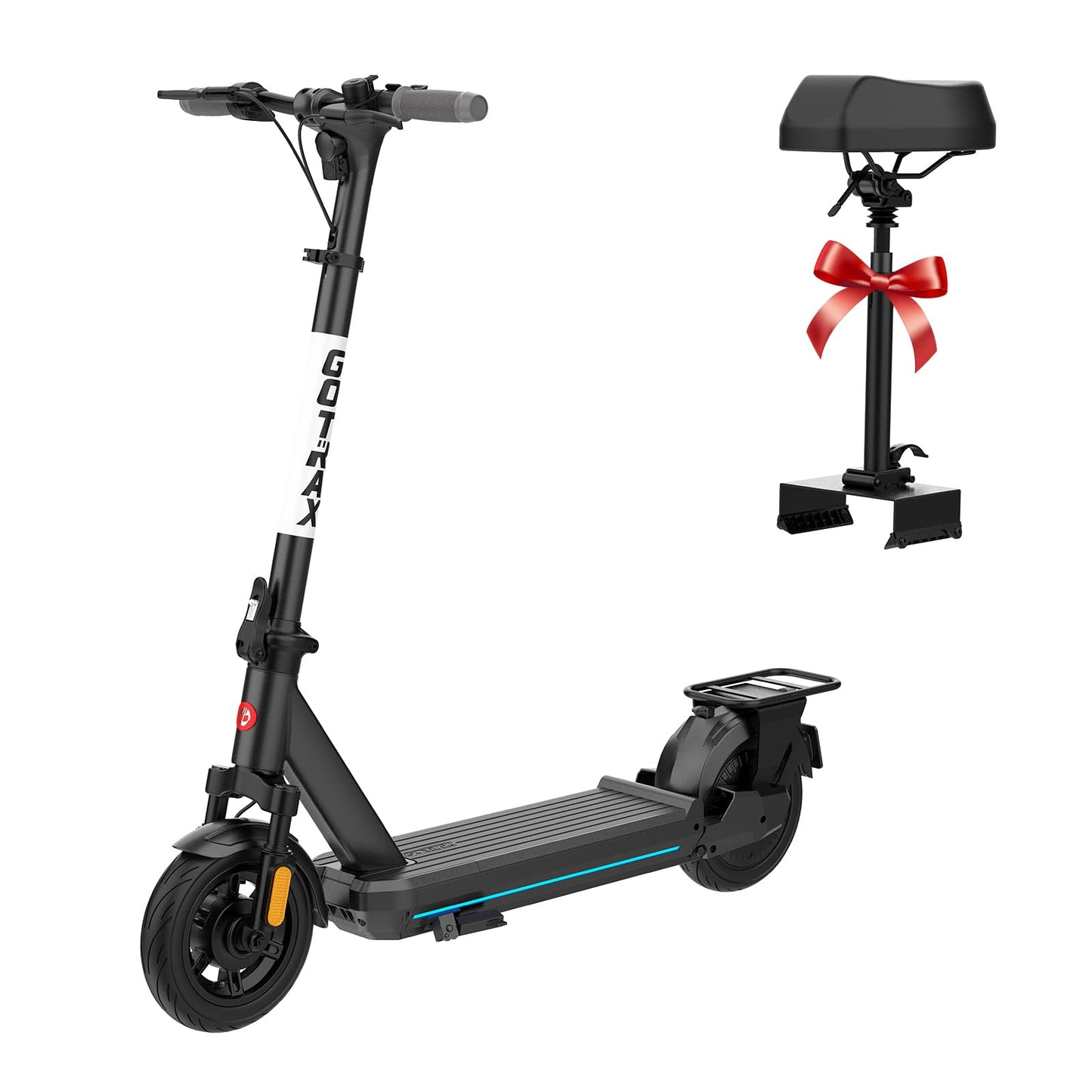 Gotrax ECLIPSE ULTRA Saddle Electric Scooter for Adults, Max 38 Mile 20Mph 500w Motor, 10" Tire, Bright Headlight Taillight, Aluminum Alloy Frame Cruise Control, Foldable Escooter w/Seat for Commute