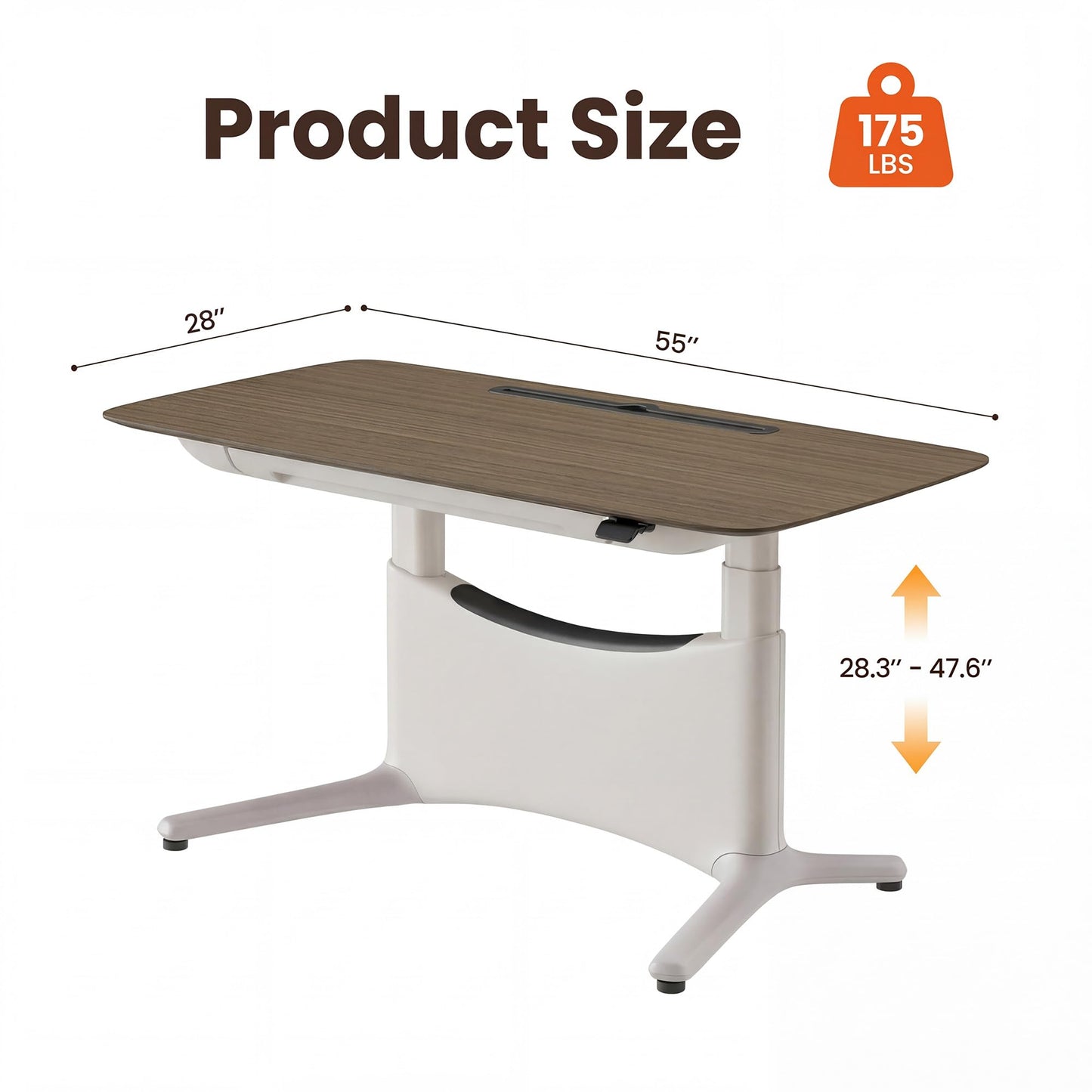 COLAMY Electric Standing Desk 55x28, Desktop Wobble-Free Dual Motor Sit Stand Up Desk with Drawers, Outlets & Footrest, Adjustable Height Computer Table for Home Office Workstation, Walnut,White
