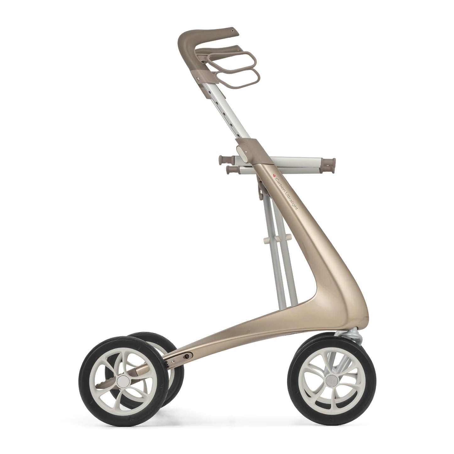 byACRE Carbon Ultralight Rollator Walker - World's Lightest Carbon Rollator - Only 10.6 lbs | Indoor and Outdoor Use | Foldable with seat and Easy to Travel with (Champagne Gold, Wide Track)