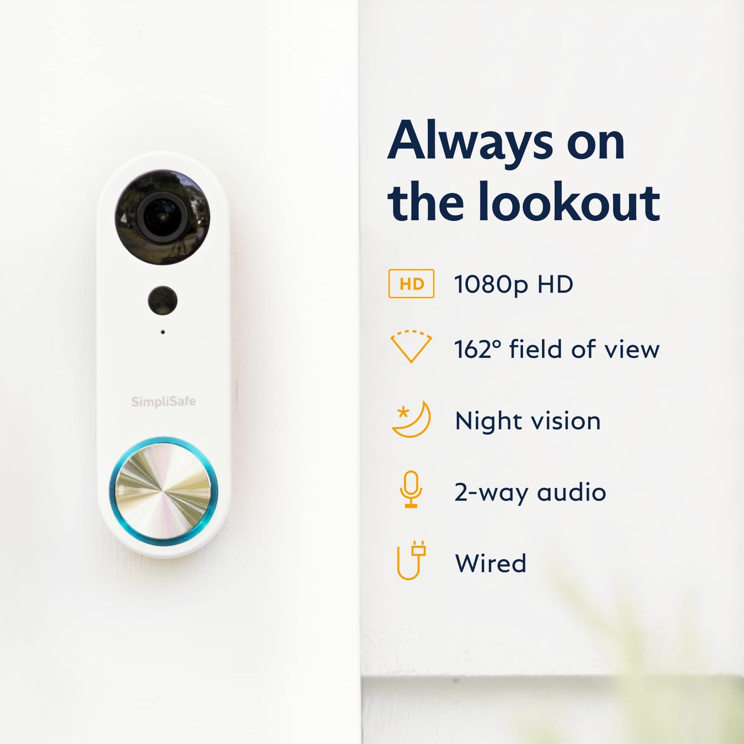 SimpliSafe 9 Piece Wireless Home Security System Gen 3 with Outdoor Camera and Wired Video Doorbell - Optional 24/7 Professional Monitoring - No Contract - Compatible with Alexa and Google Assistant