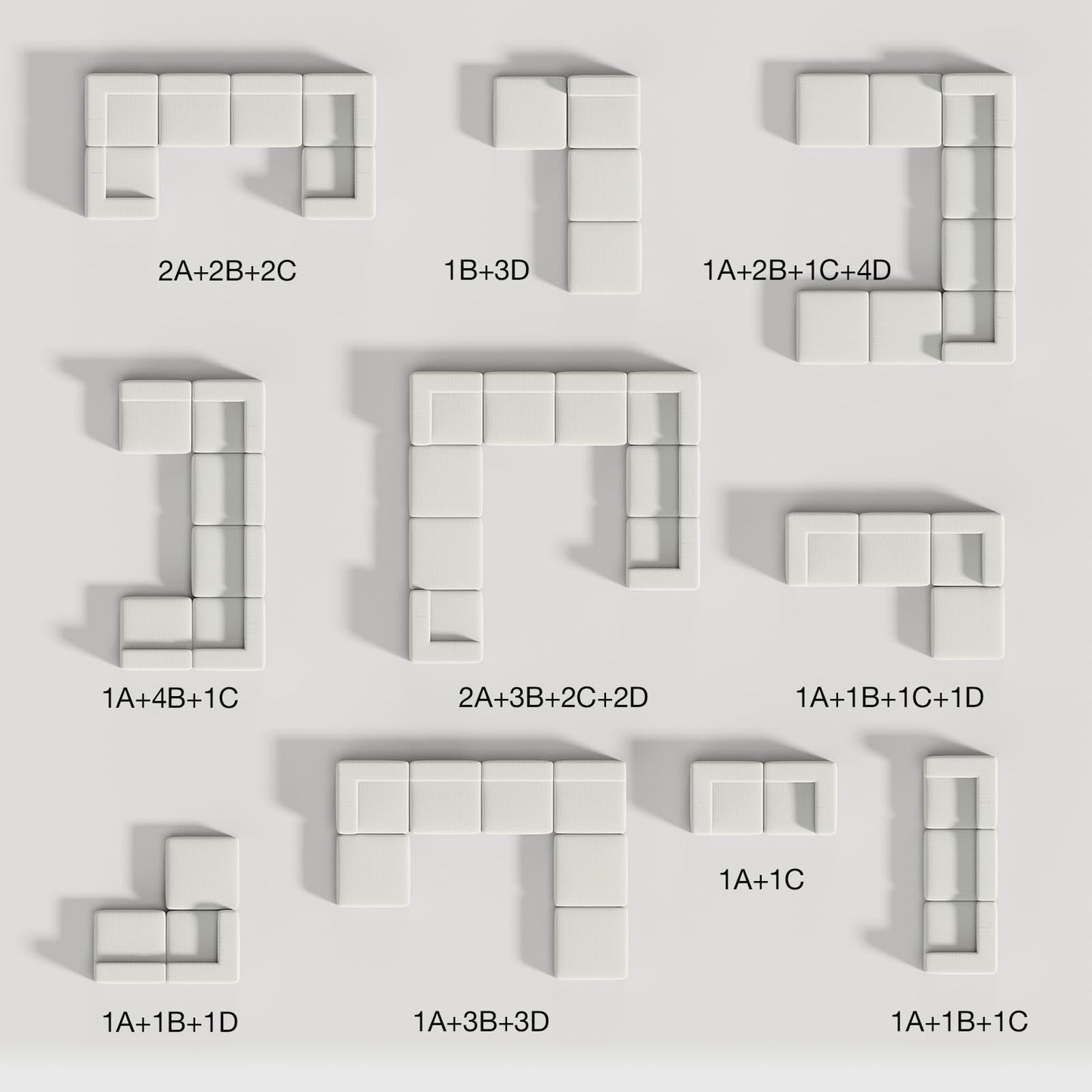 Novilla 141" Modular Sectional Sofa, Modern Cloud Sectional Couch with Smarts Coil® Support, U-Shape Boneless Couch for Living Room Apartments, No Assembly Required, Beige (4 Seat w/ 4 Ottoman)
