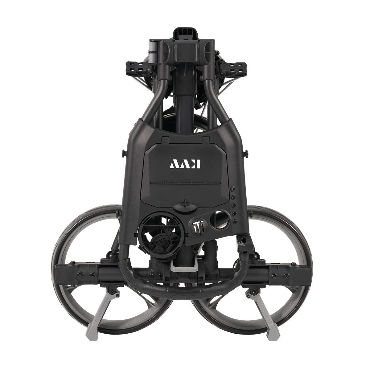 KVV 3 Wheel Compact Flat Folding Design Golf Push Cart with Lightweight and Sturdy Aluminum Frame Charcoal
