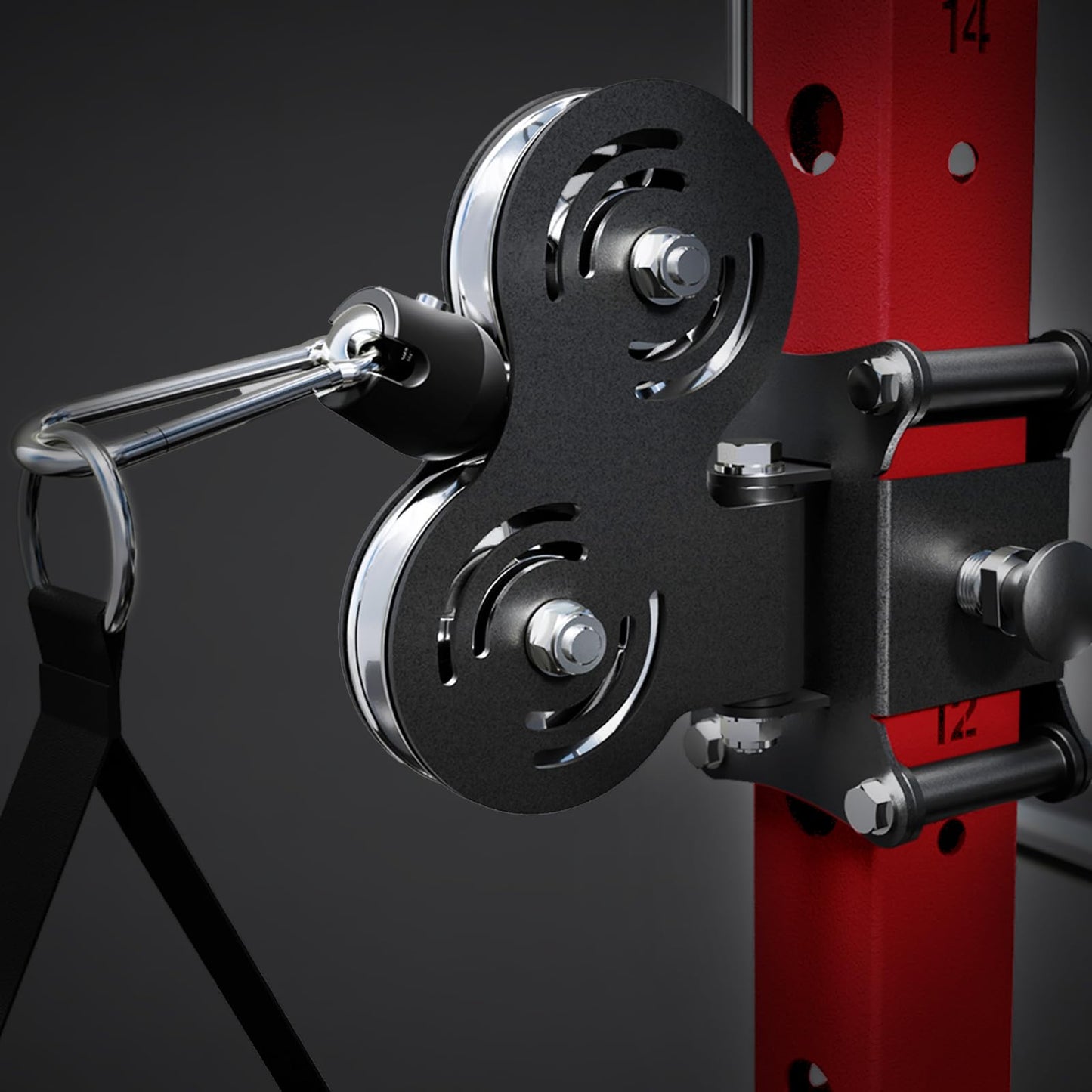 RitFit M2 Smith Machine with Cable Crossover System, 3D Functional Trainer & Power Cage, 16 Adjustment Holes, 6 Storage Pegs for Full-Body Home Gym(M2 PRO-3D Red)