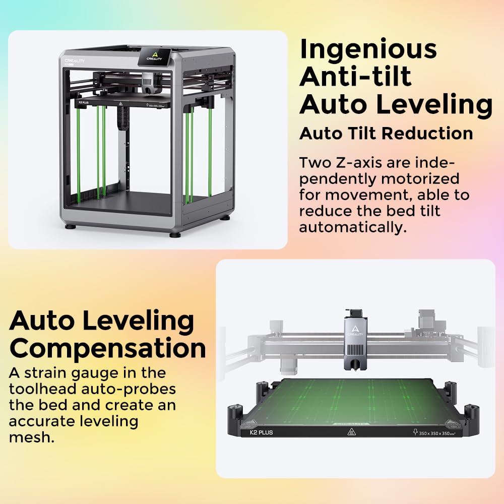 Creality K2 Plus Combo 3D Printer 2026 Upgraded Version, Multi Color Printing with CFS, 600mm/s Print Speed, Step-servo Motor System High-Temp Direct Drive Extruder Build Volume 13.78x13.78x13.78 inch
