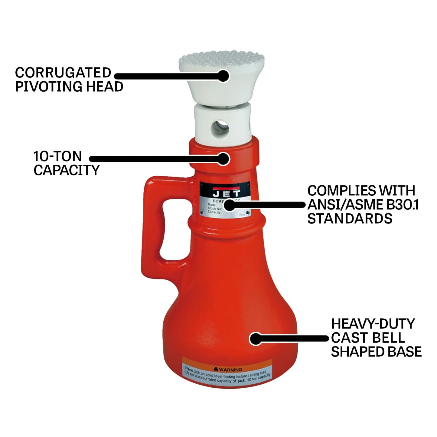 JET 10-Ton Screw Jack (Model SJ-10T)